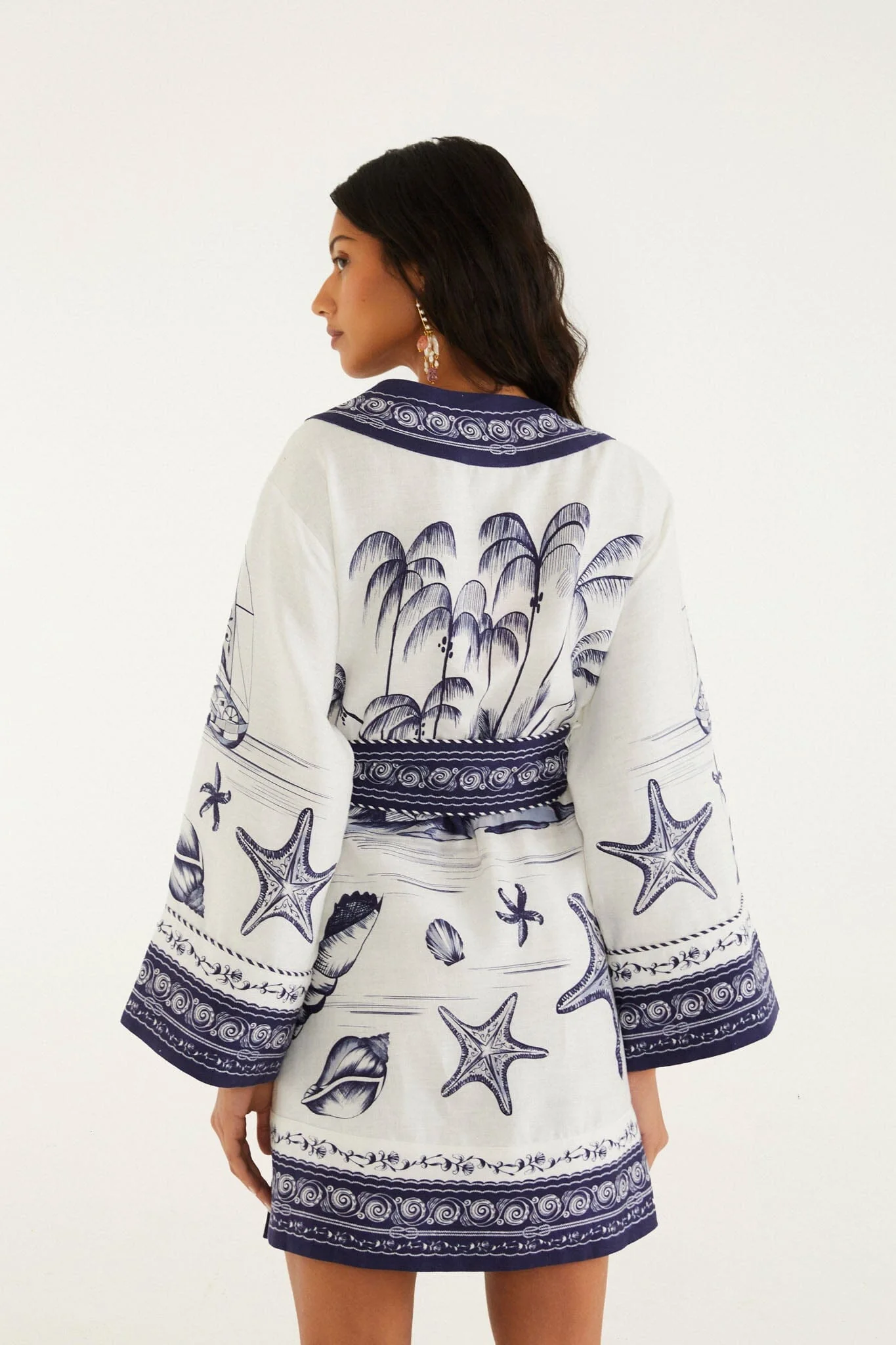Off-White Coast Scarf Euroflax Premium Linen Mini Dress - Image 3