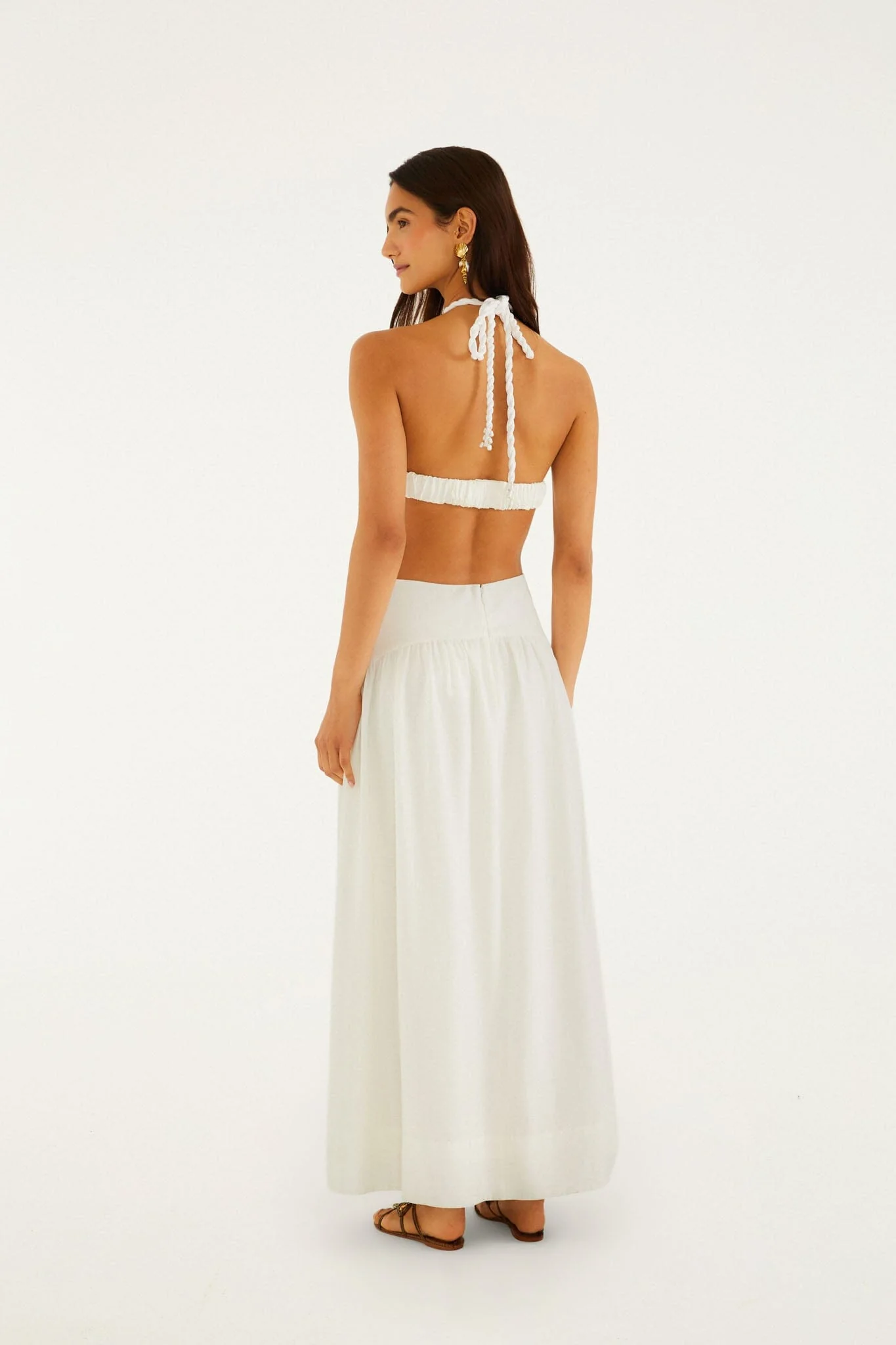 Off-White Coast Stars 3d Bodice Lenzing Ecovero Euroflax Maxi Dress - Image 3
