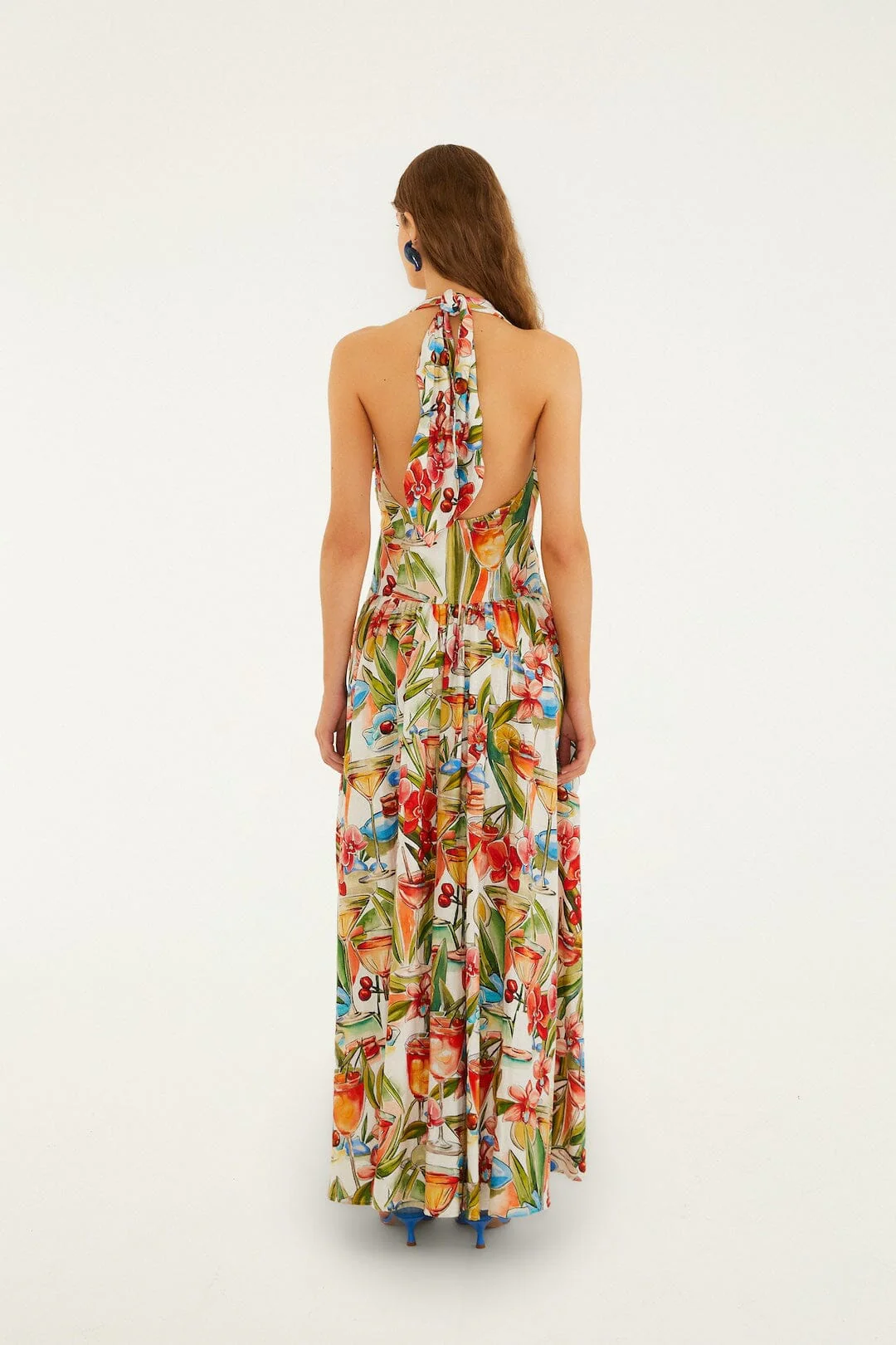 Off-White Cocktail Lenzing™ Ecovero™ Euroflax™ Maxi Dress - Image 3