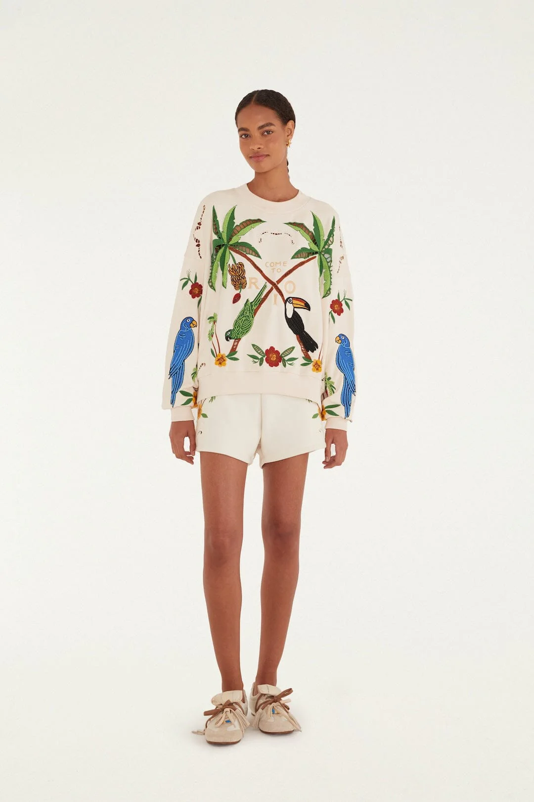 Off-White Coconut Trees Come To Rio Embroidered Sweatshirt - Image 4