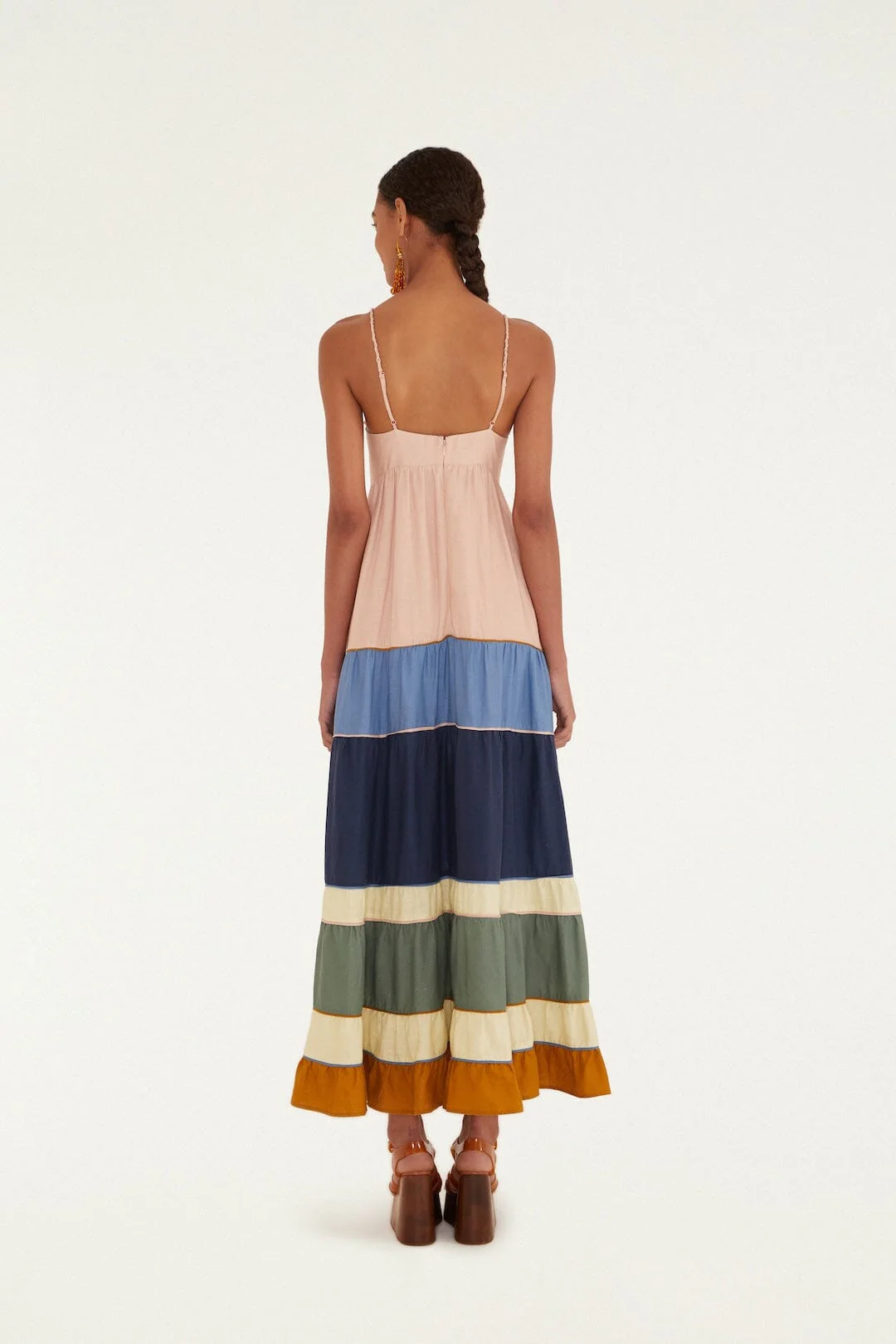 Multicolor Pleats Lenzing™ Ecovero™ Euroflax™ Maxi Dress - Image 4