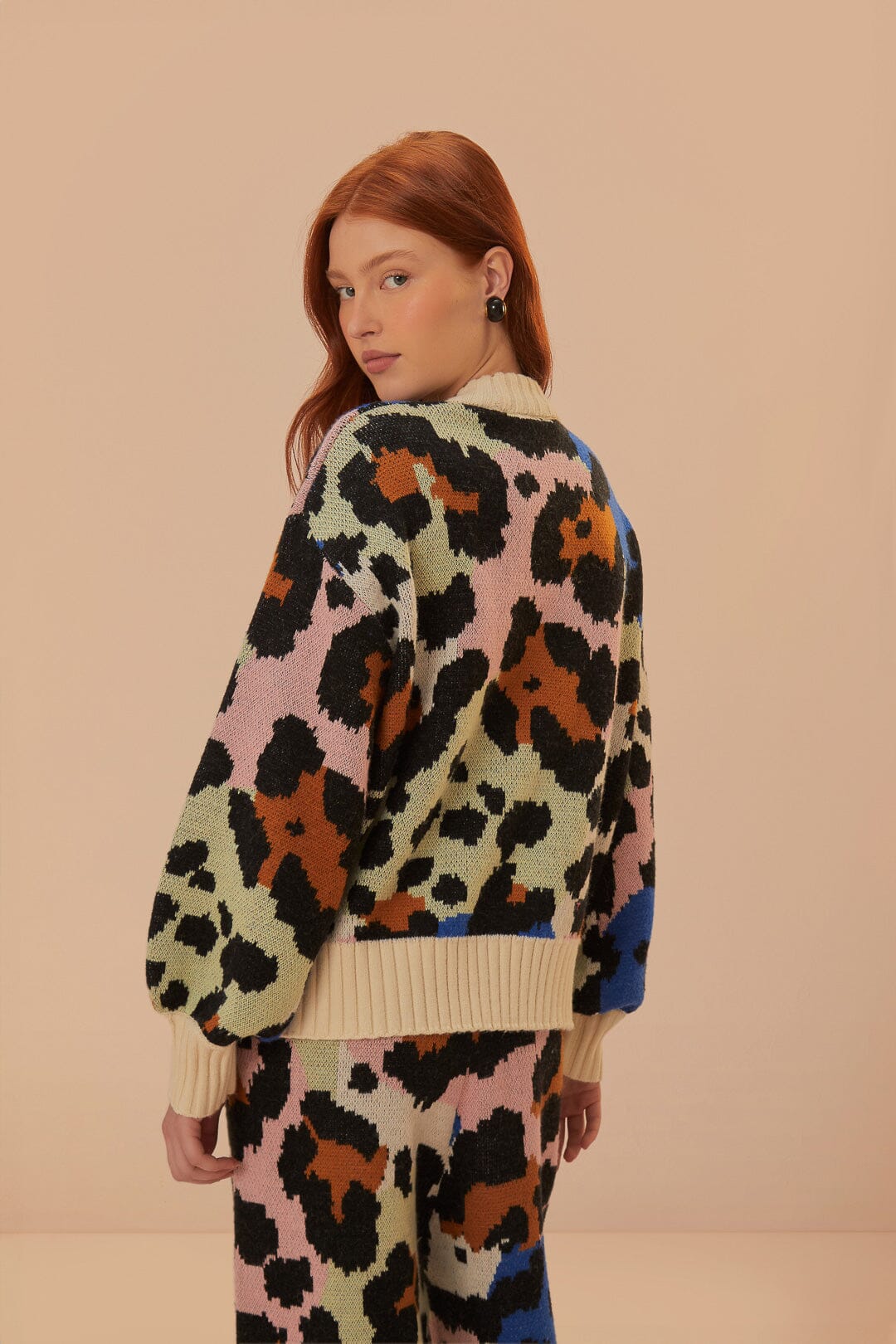 Colorful Leopard Knit Sweater - Image 4