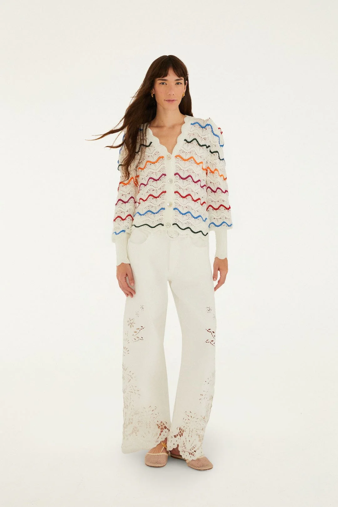 Colorful Stripes Knit Cardigan - Image 2
