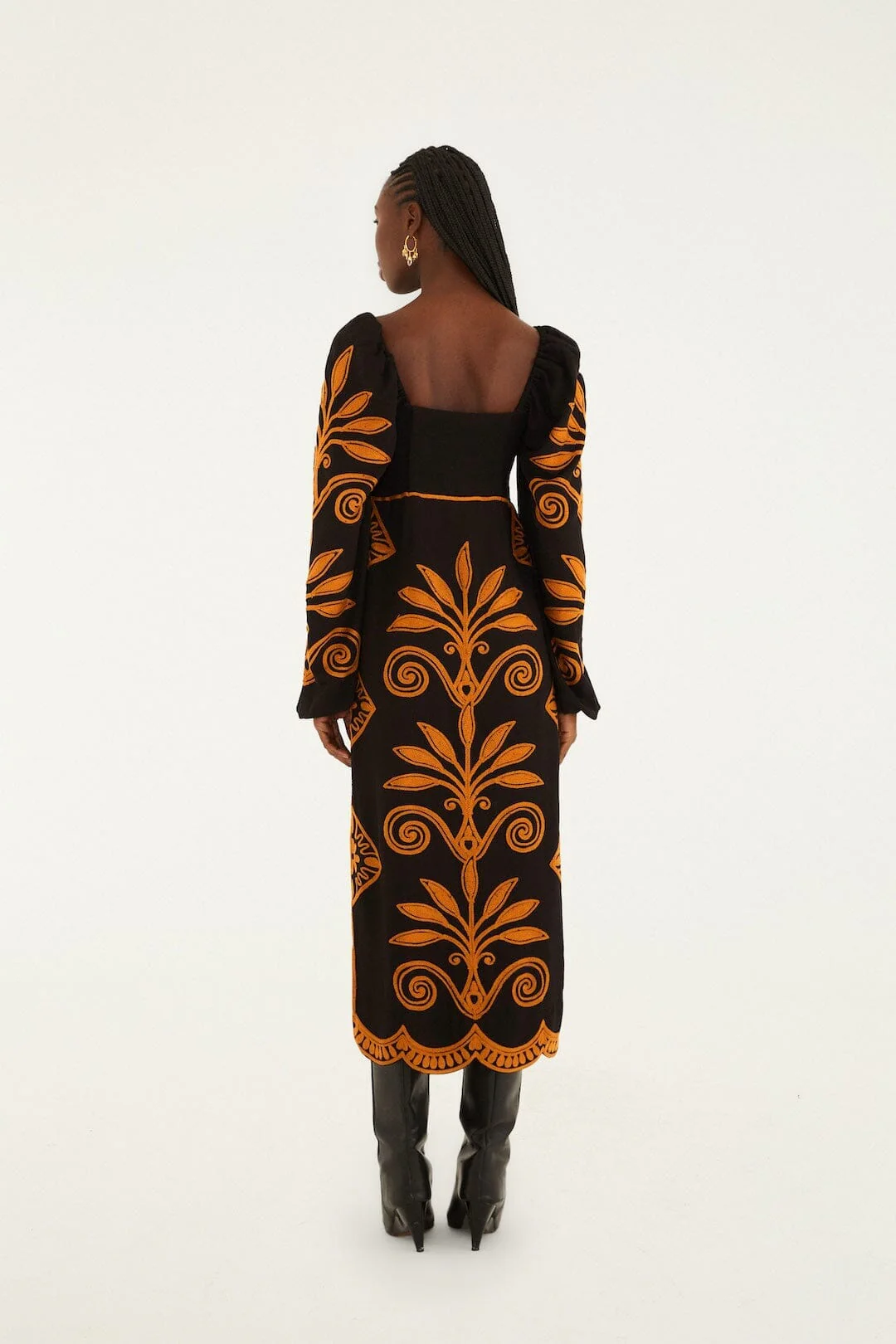 Black Cornely Ainika Embroidered Heart Midi Dress - Image 3