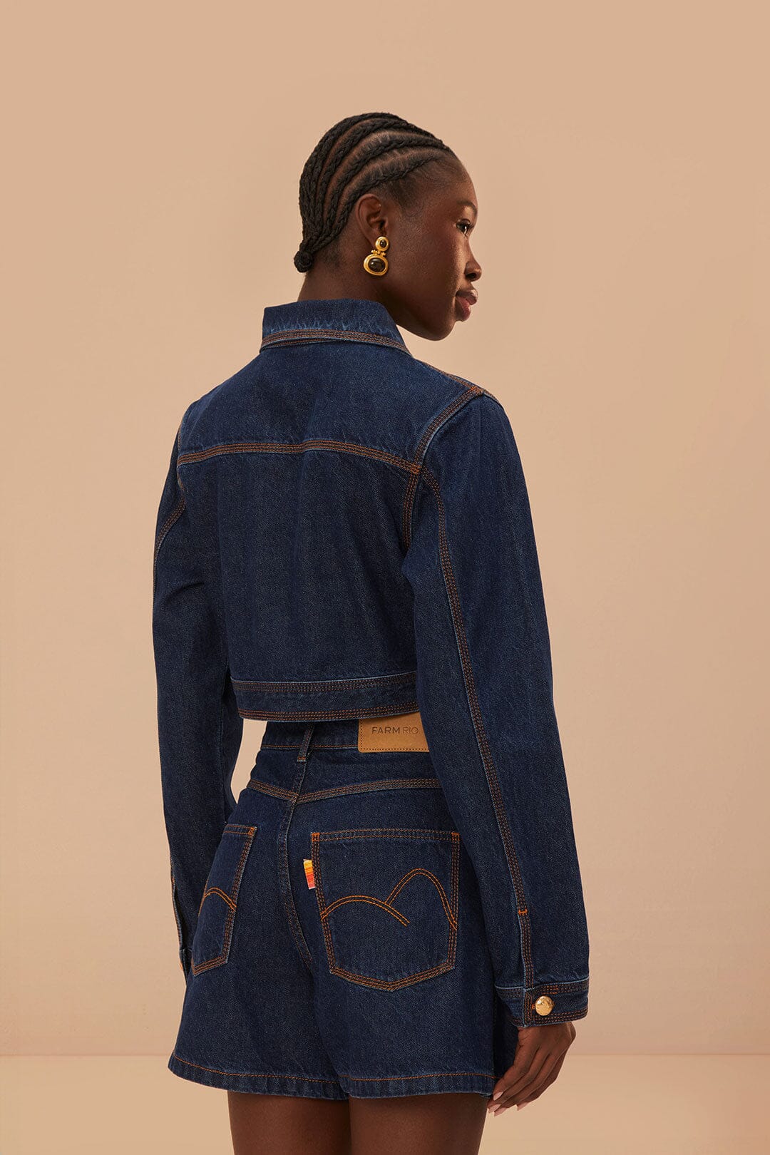 Dark Denim Cropped Jacket - Image 4