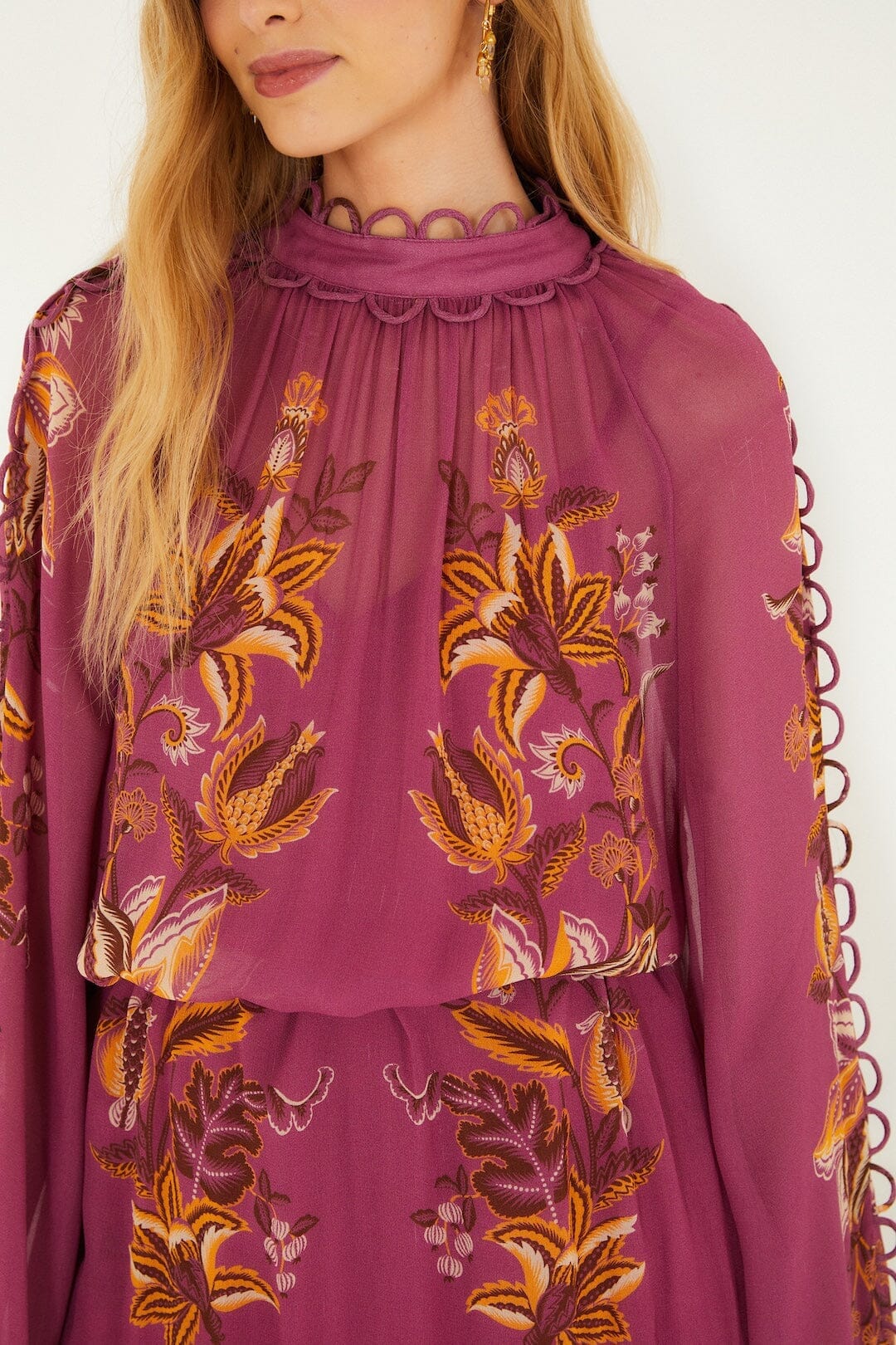 Pink Delicate Chintz Ruffled Mini Dress - Image 2