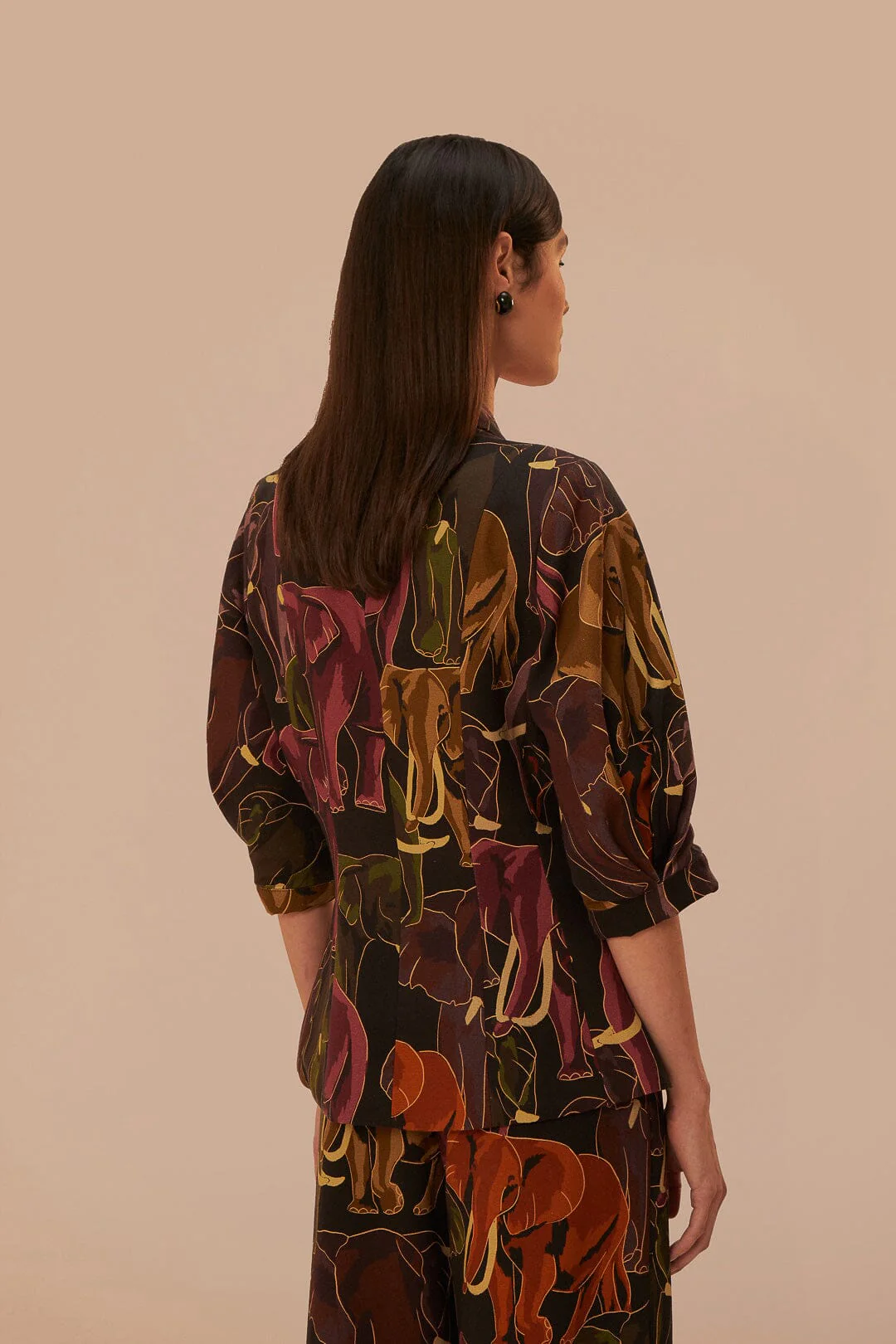 Brown Elephants Short Sleeve Blazer - Image 4