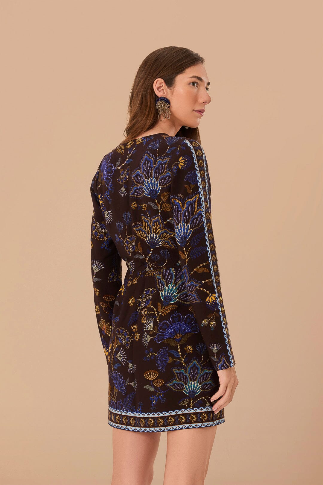Brown Garden LENZING™ ECOVERO™ Viscose Wrap Mini Dress - Image 3