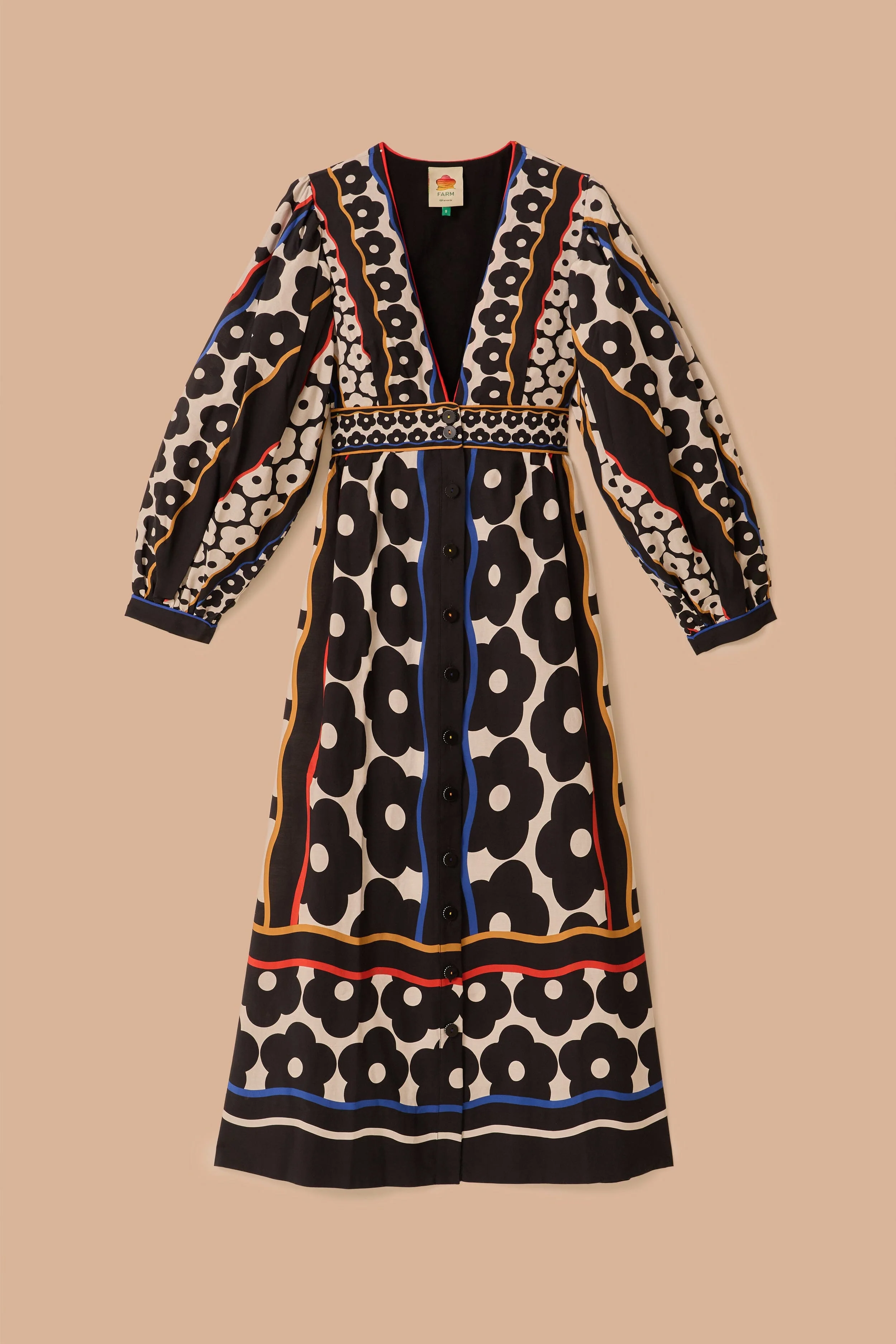 Black Farm Daisy Plunging Neck Maxi Dress - Image 6