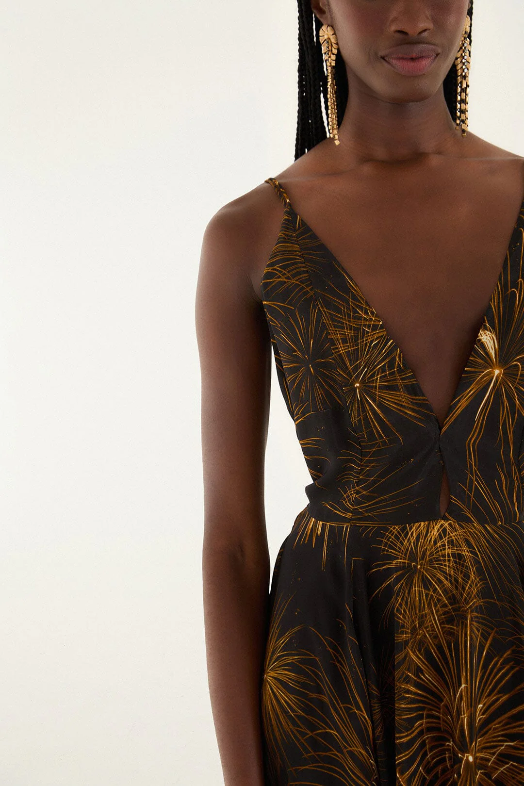 Black Fireworks Sleeveless Open Back Maxi Dress - Image 4