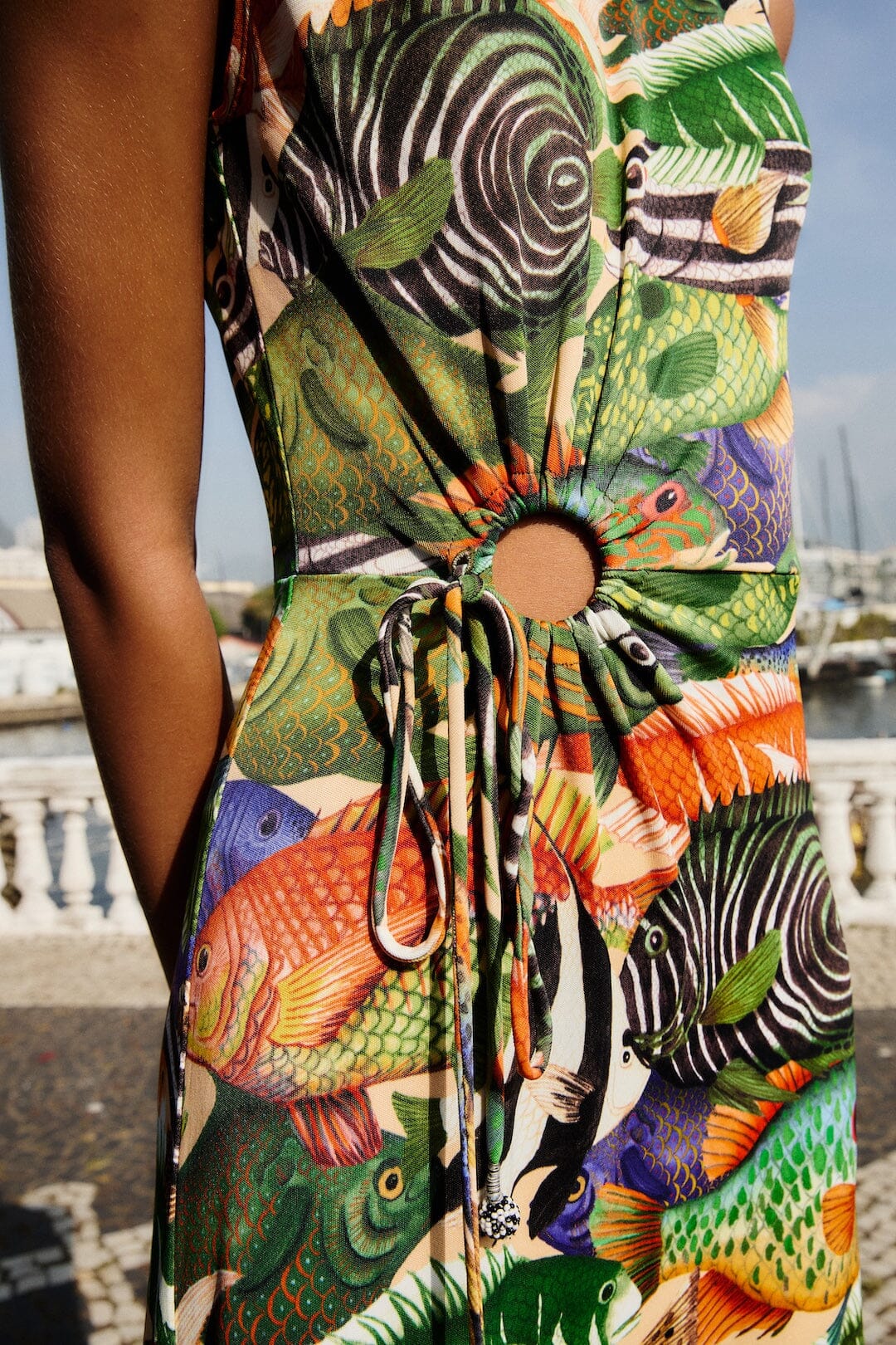 Multicolor Fish Sea Sleeveless Maxi Dress - Image 2
