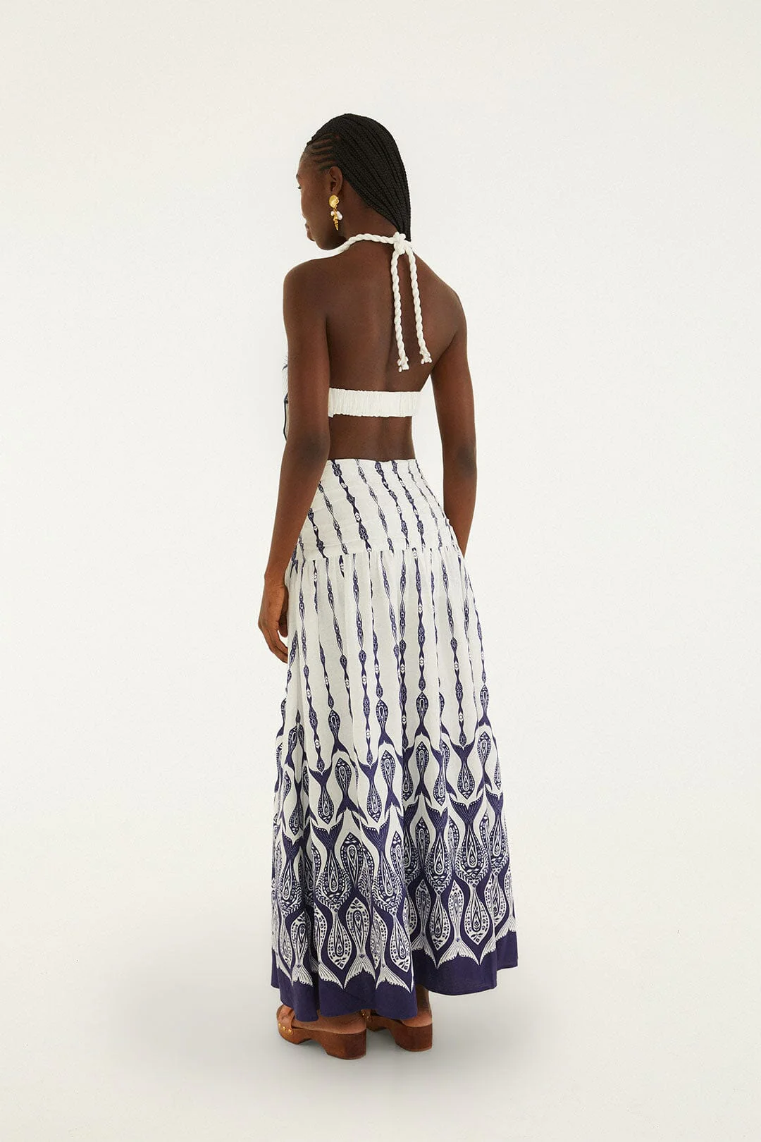 Off-White Fishes Flow Lenzing Ecovero Euroflax Maxi Skirt - Image 3