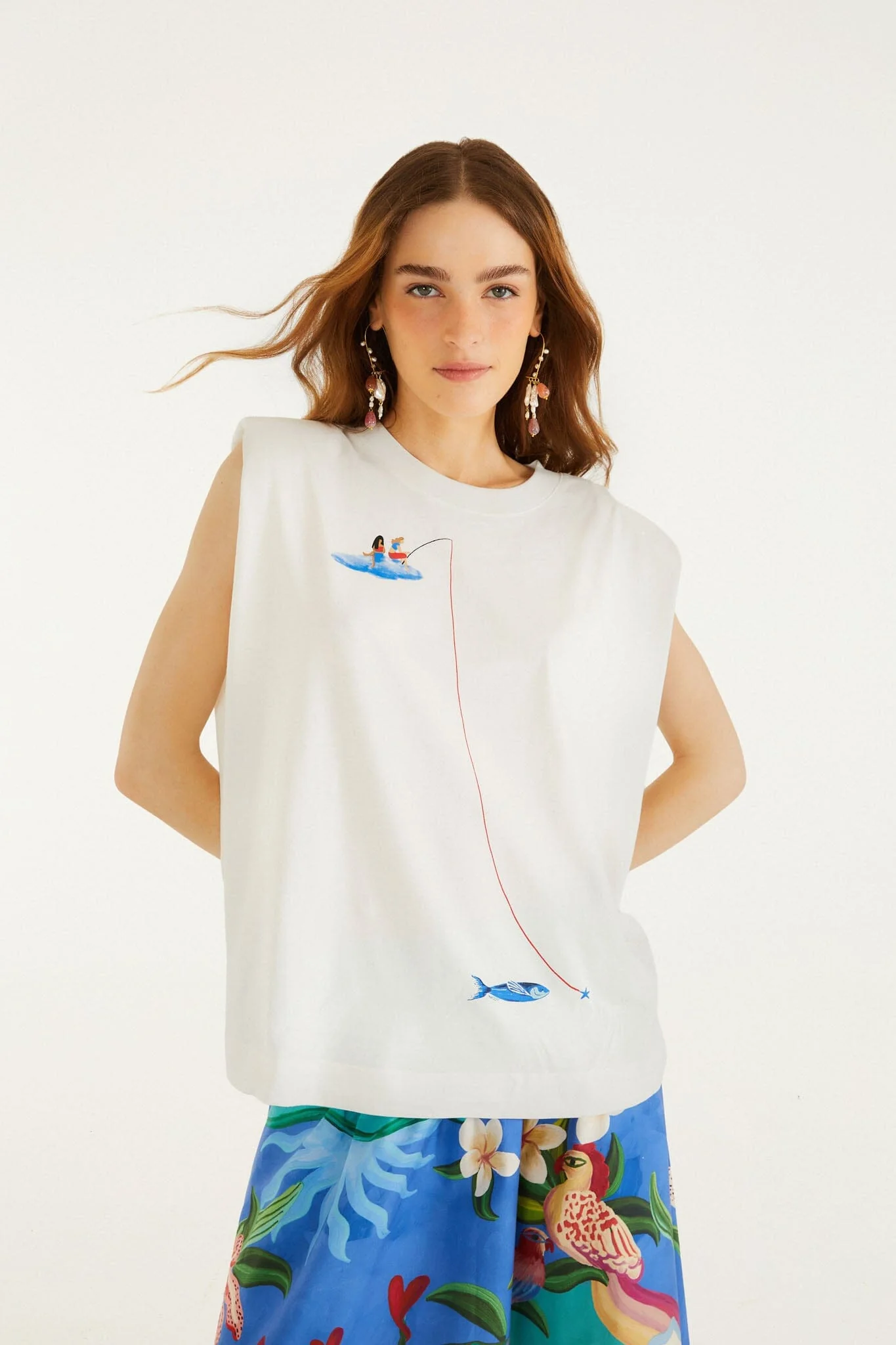 Off-White Fishing Dreams Padded Shoulder T-Shirt - Image 4