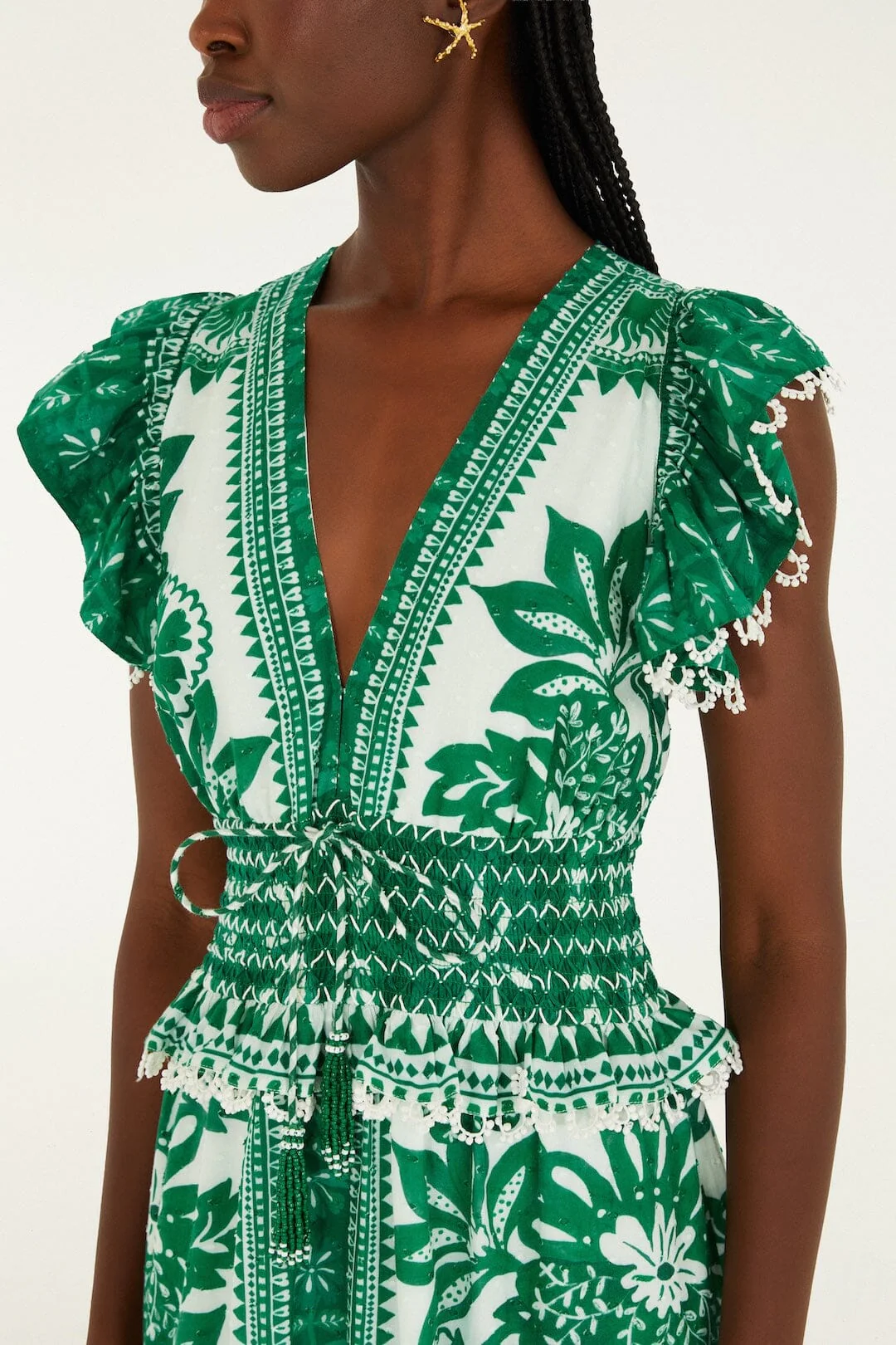 Green Flora Tapestry Maxi Dress - Image 2