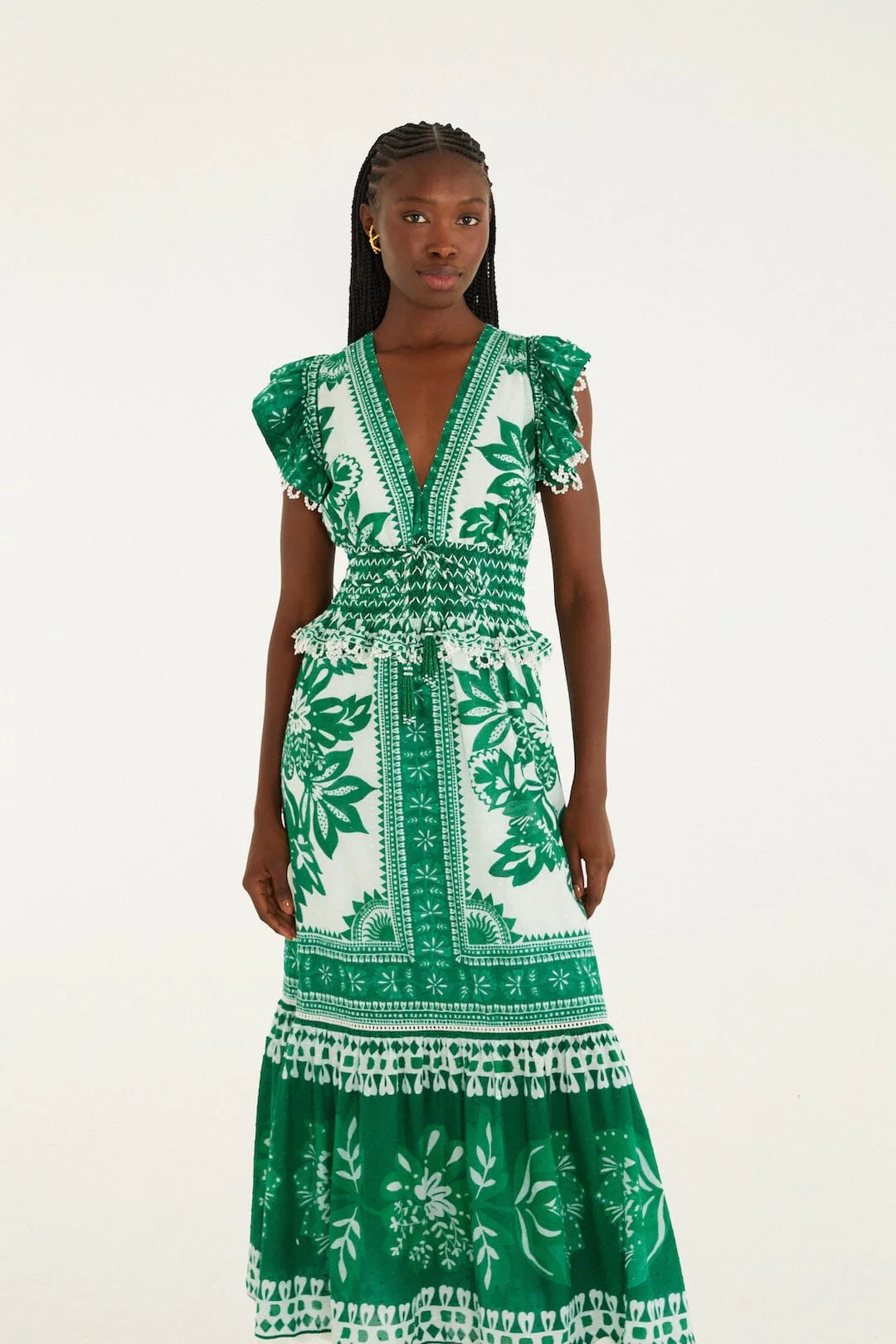 Green Flora Tapestry Maxi Dress - Image 4