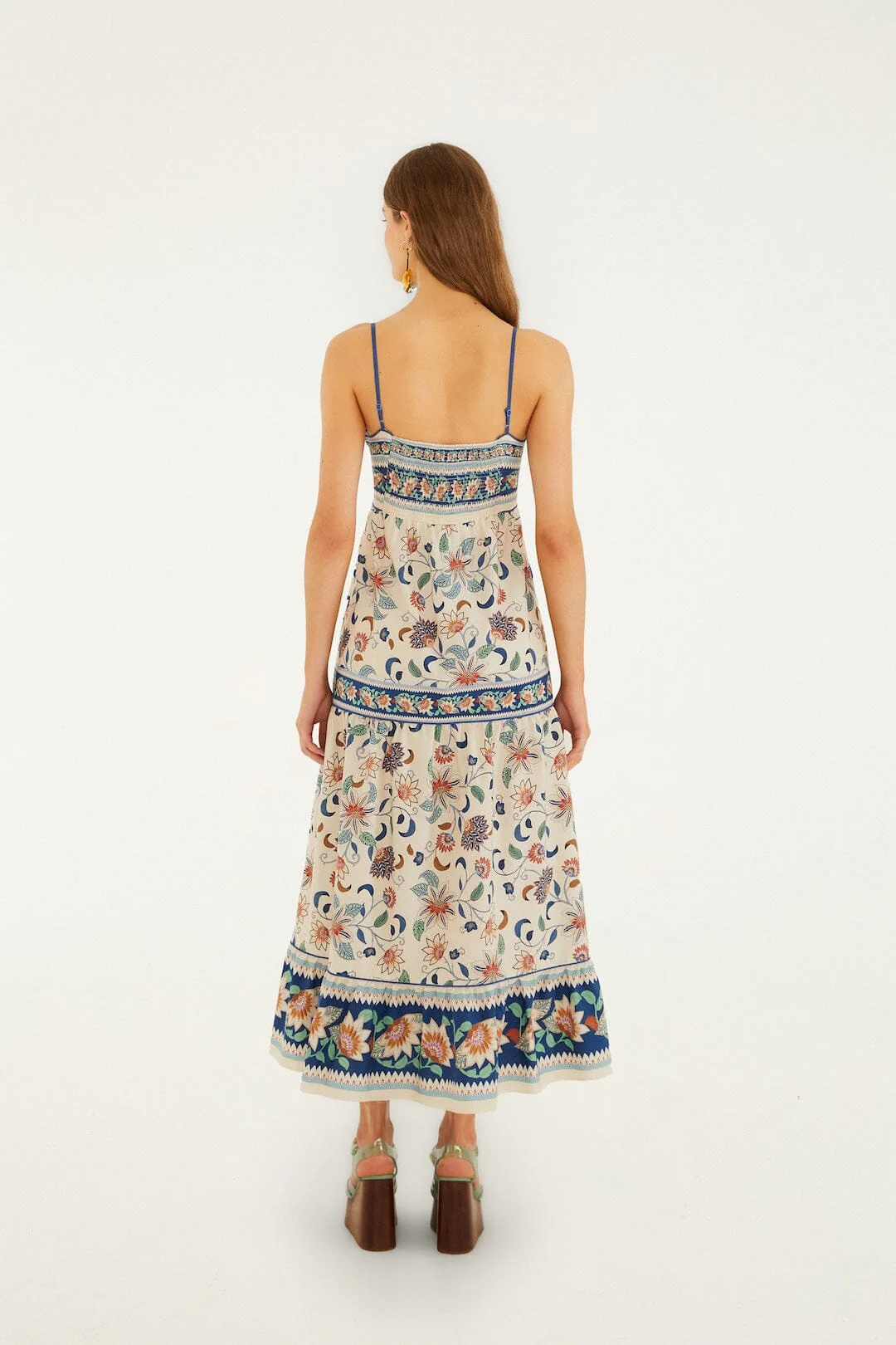 Soft Pink Floral Delhi Tapestry Midi Dress - Image 3