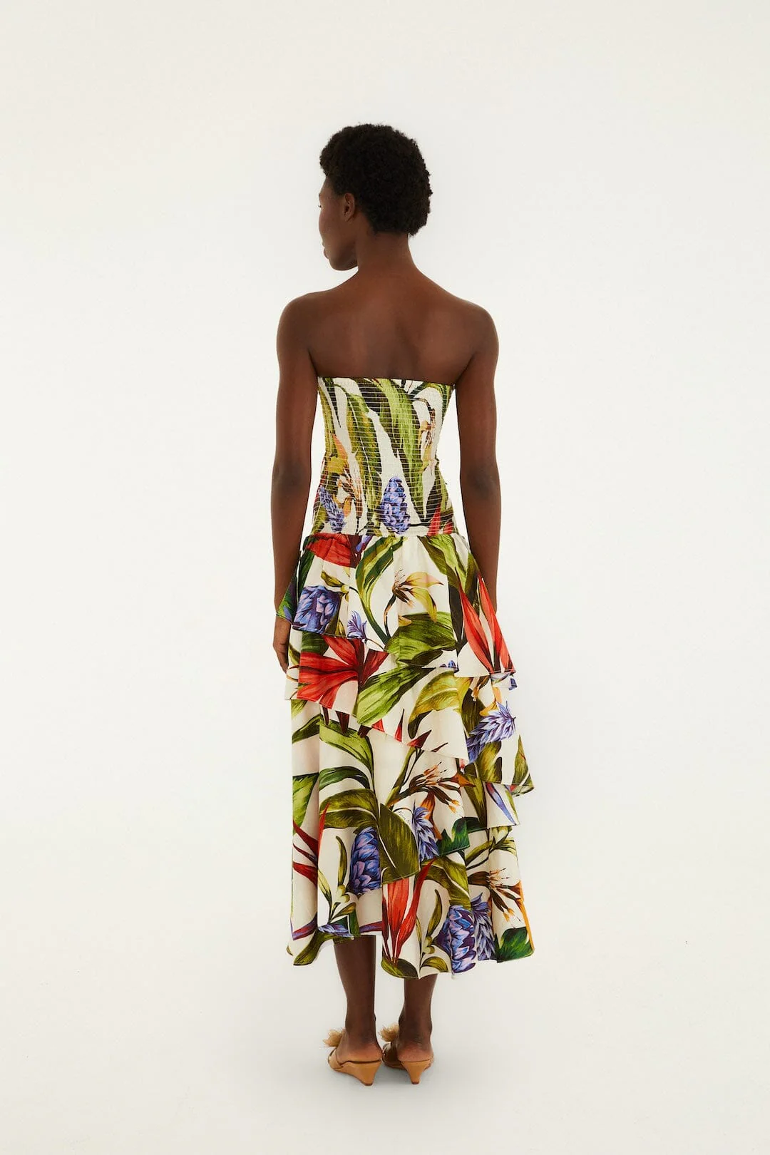 Sand Florart Strapless Maxi Dress - Image 3