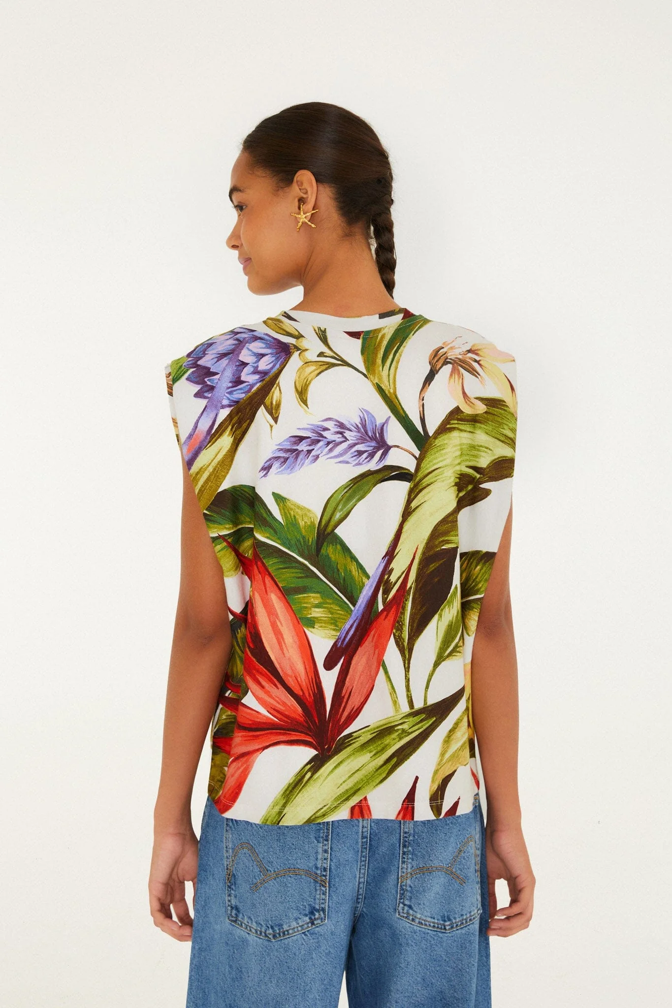 Sand Florart Organic Cotton Tshirt Blouse - Image 3