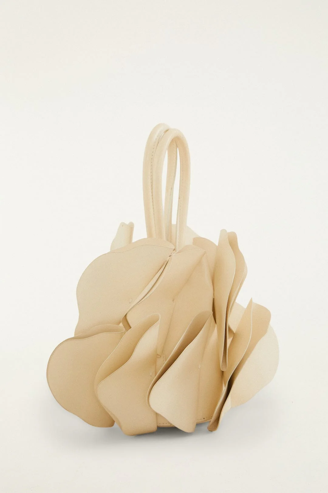 Beige Leather Flower Bag - Image 3