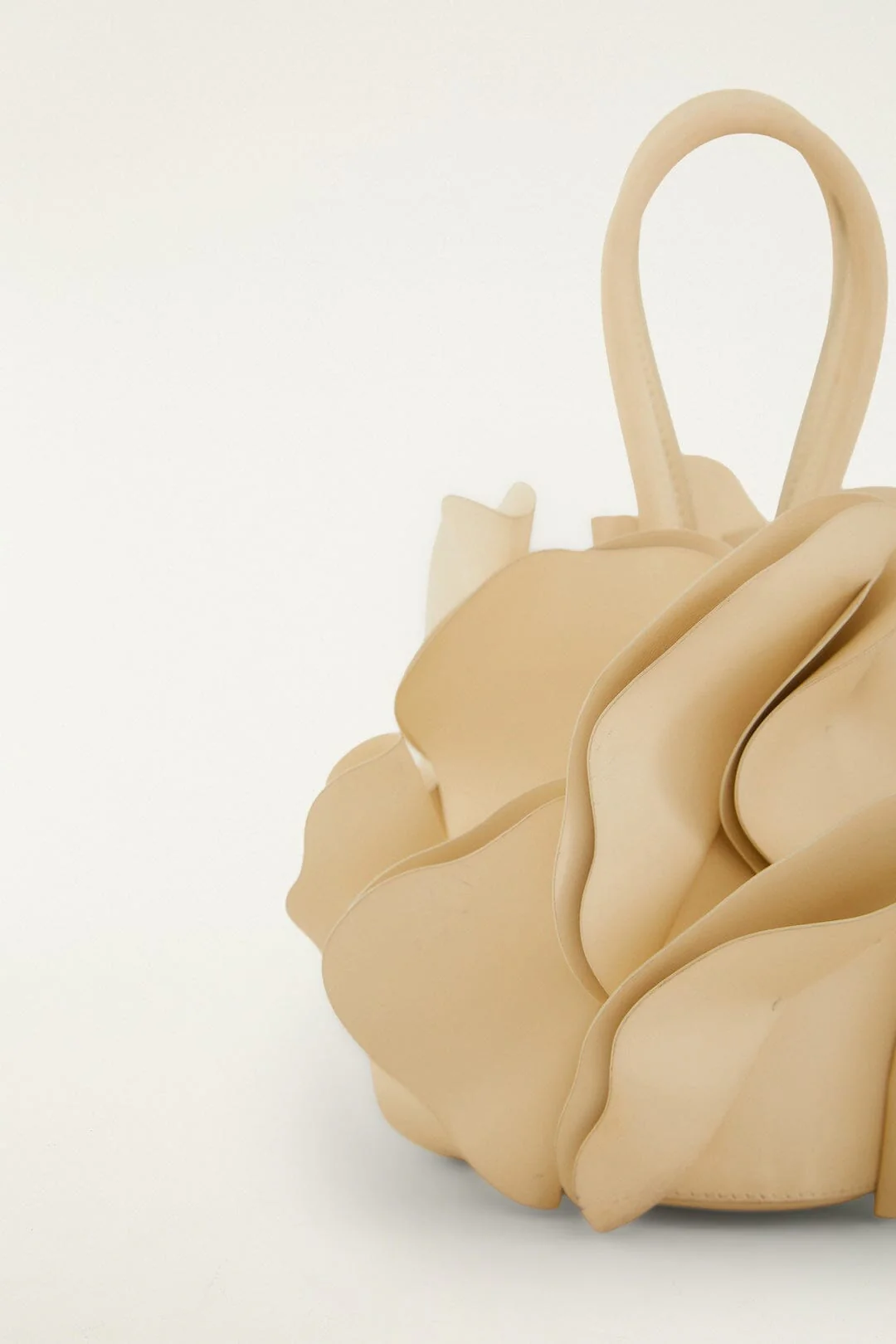 Beige Leather Flower Bag - Image 5