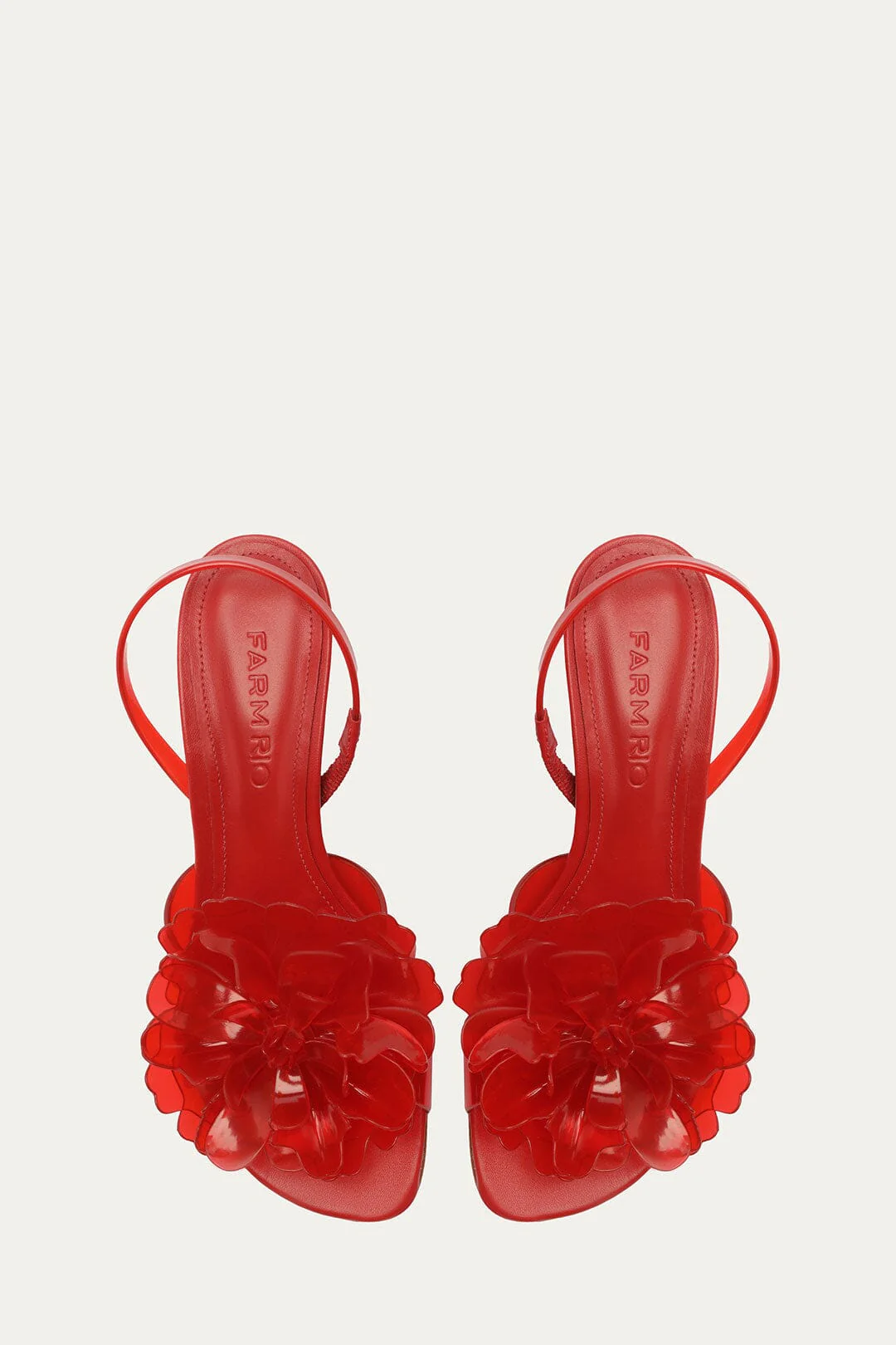 Red Flower Jelly Heeled Sandal - Image 4