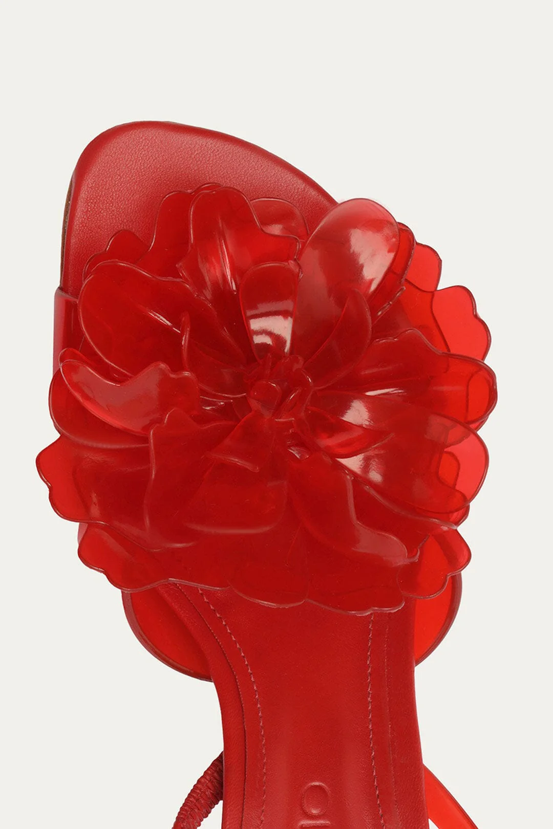 Red Flower Jelly Heeled Sandal - Image 5