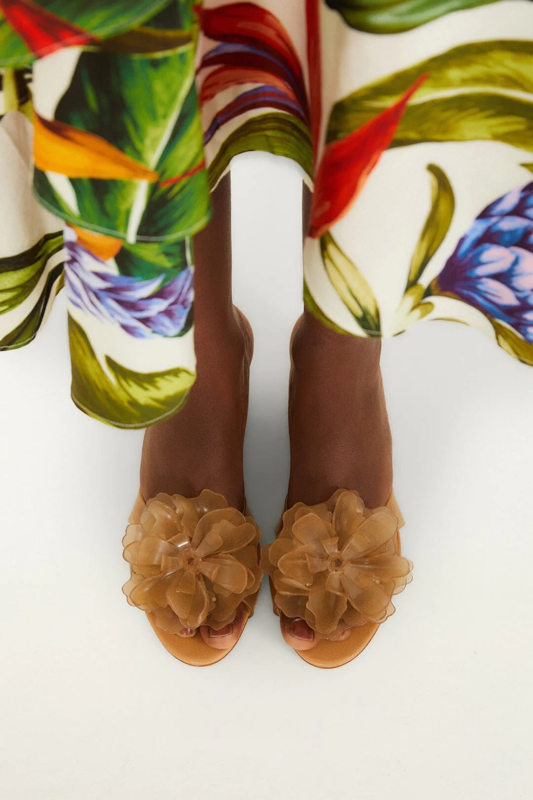 Orange Jelly Flower Wedge Sandal - Image 4
