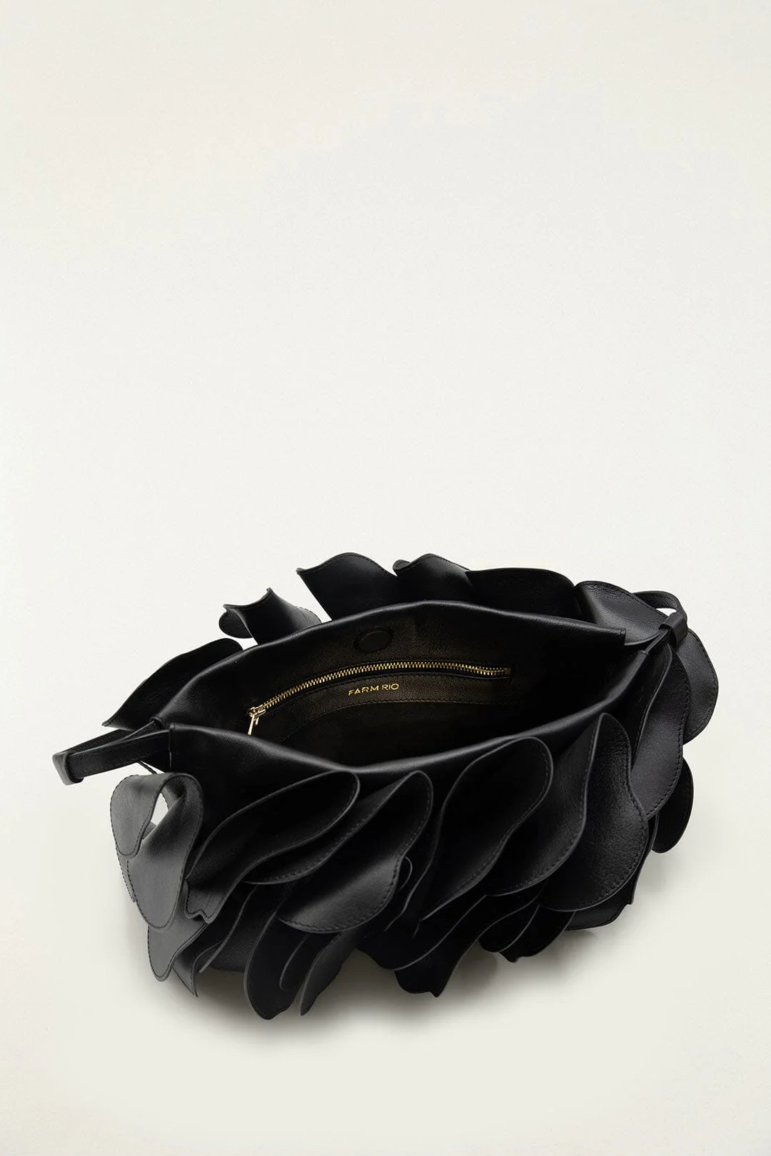 Black Leather Shoulder Flower Bag - Image 3