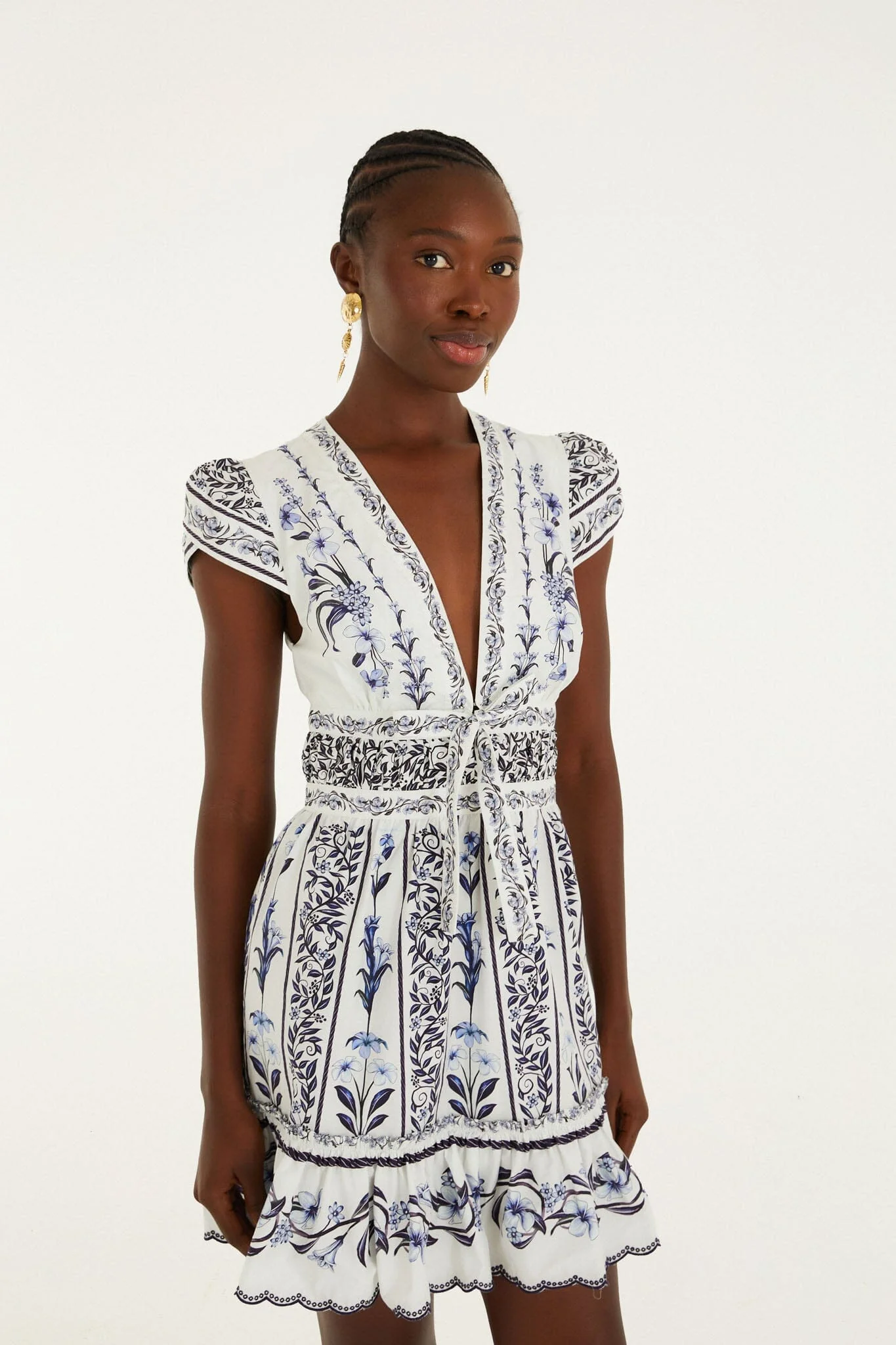 Off-White Flowers Arch Ruffled Mini Dress - Image 4