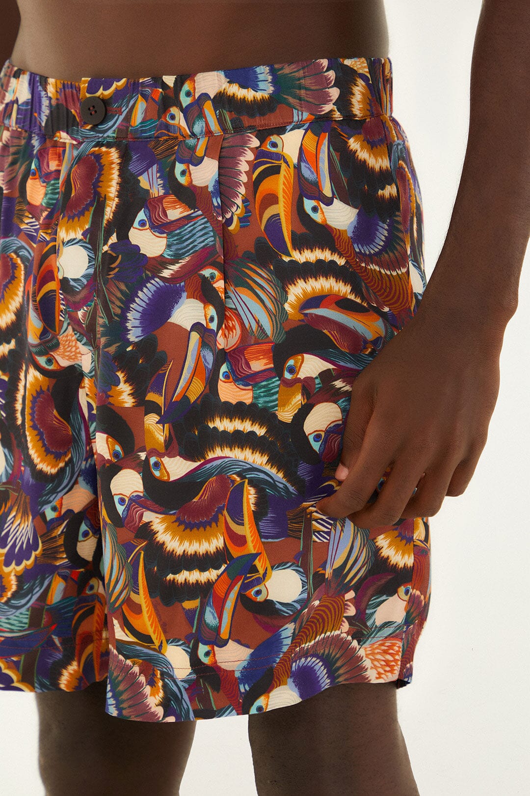 Multicolor Flying Toucans Lenzing™ Ecovero™ Shorts - Image 3