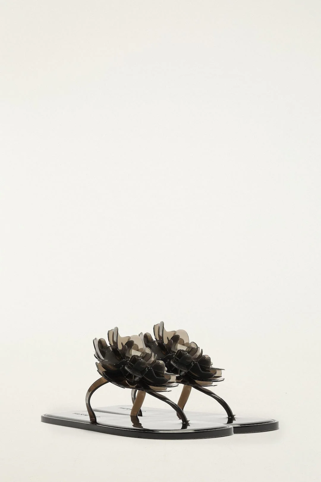 Black Jelly Flower Flat Sandal - Image 2