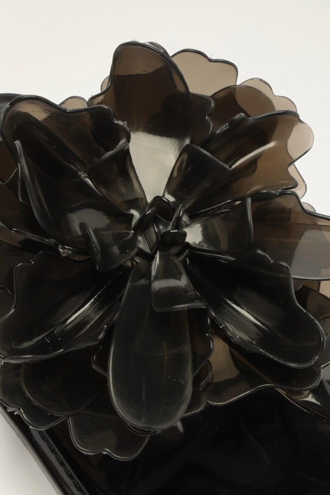 Black Jelly Flower Flat Sandal - Image 4