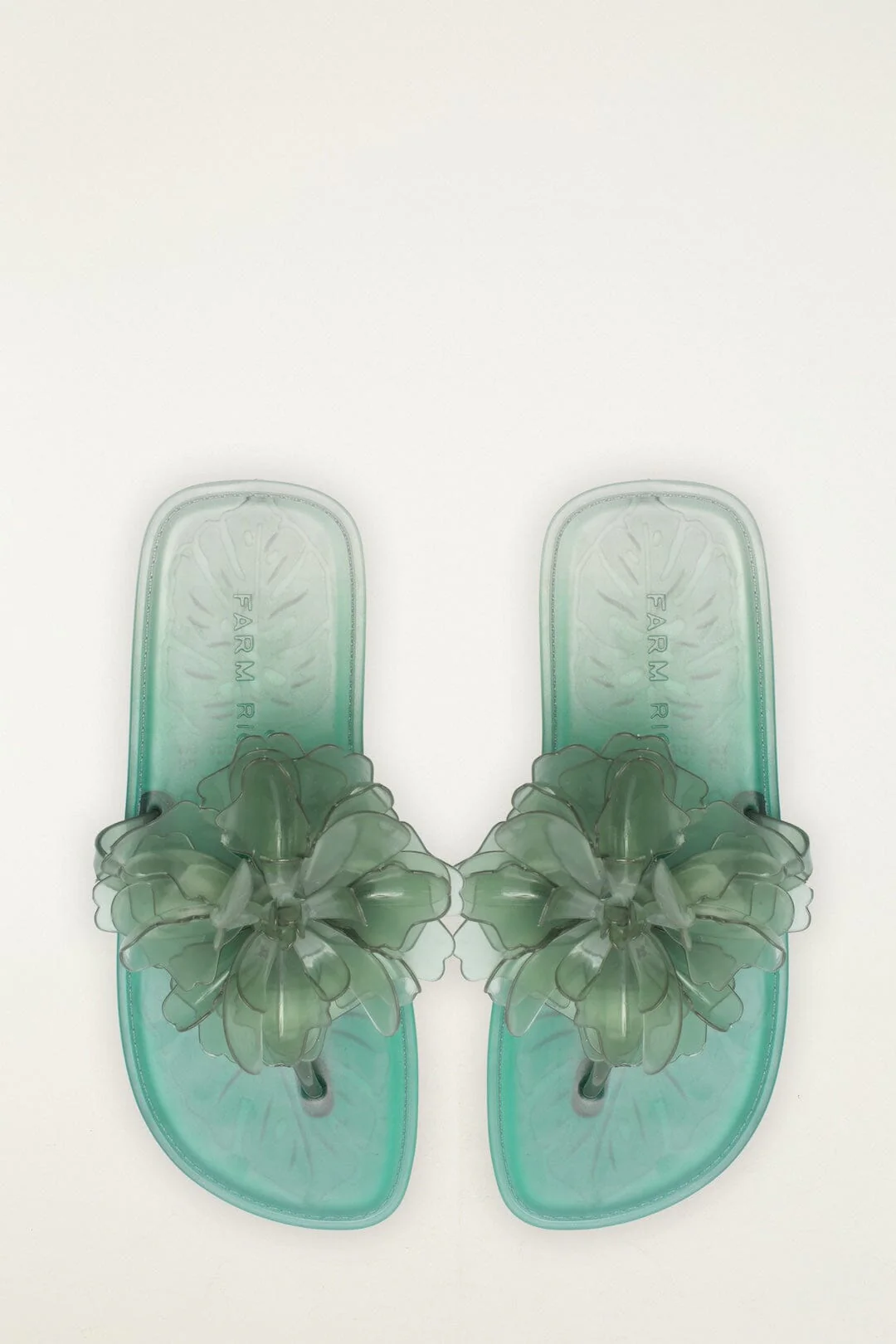 Green Jelly Flower Flat Sandal - Image 3