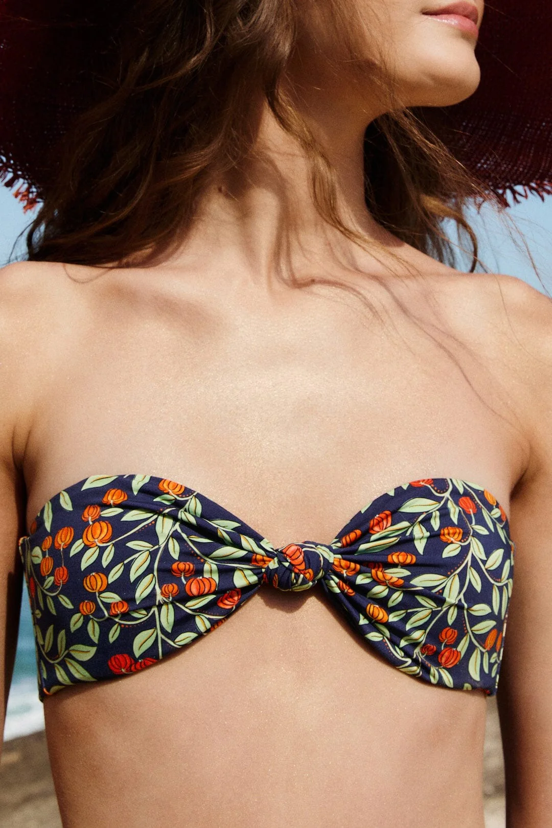 Dark Blue Fruit Beauty Bandeau Bikini Top - Image 2