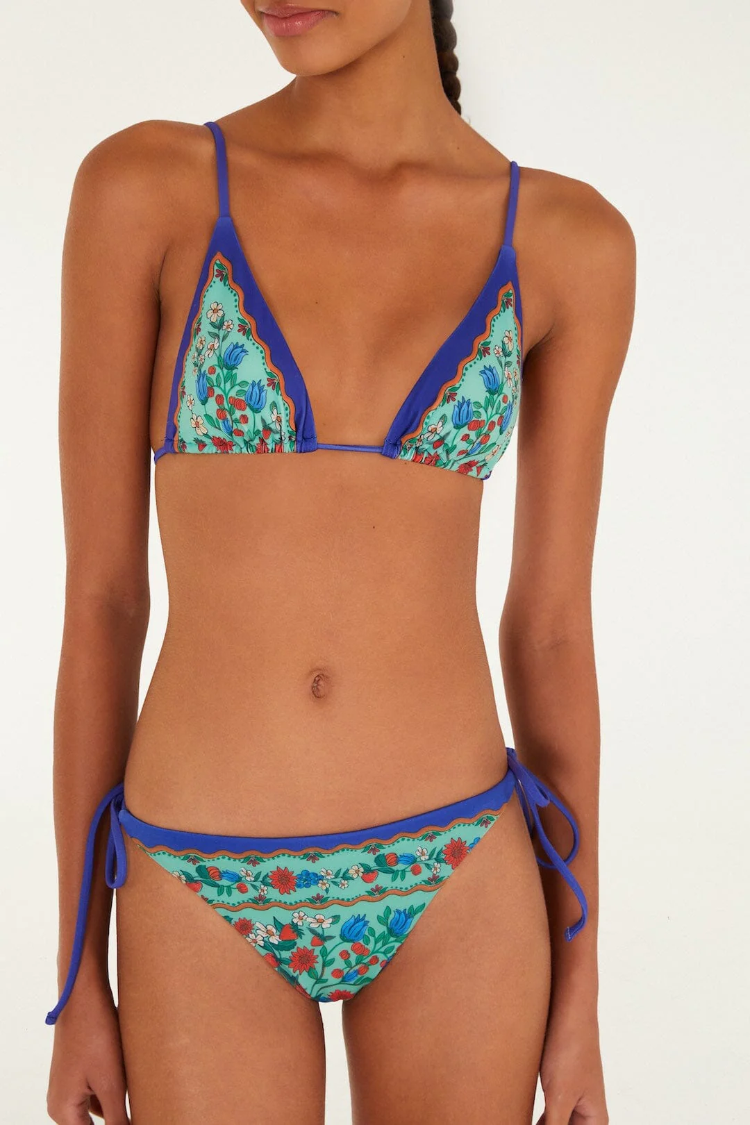 Faded Green Fruit Beauty Tie Side Bikini Bottom - Image 4