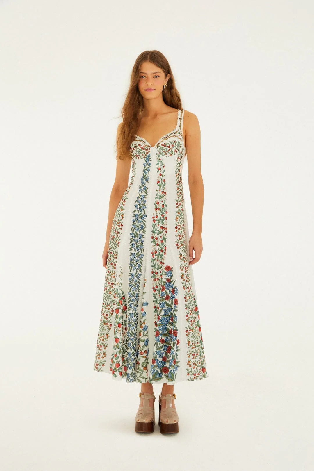 Off-White Fruit Beauty Lenzing™ Ecovero™ Euroflax™ Maxi Dress