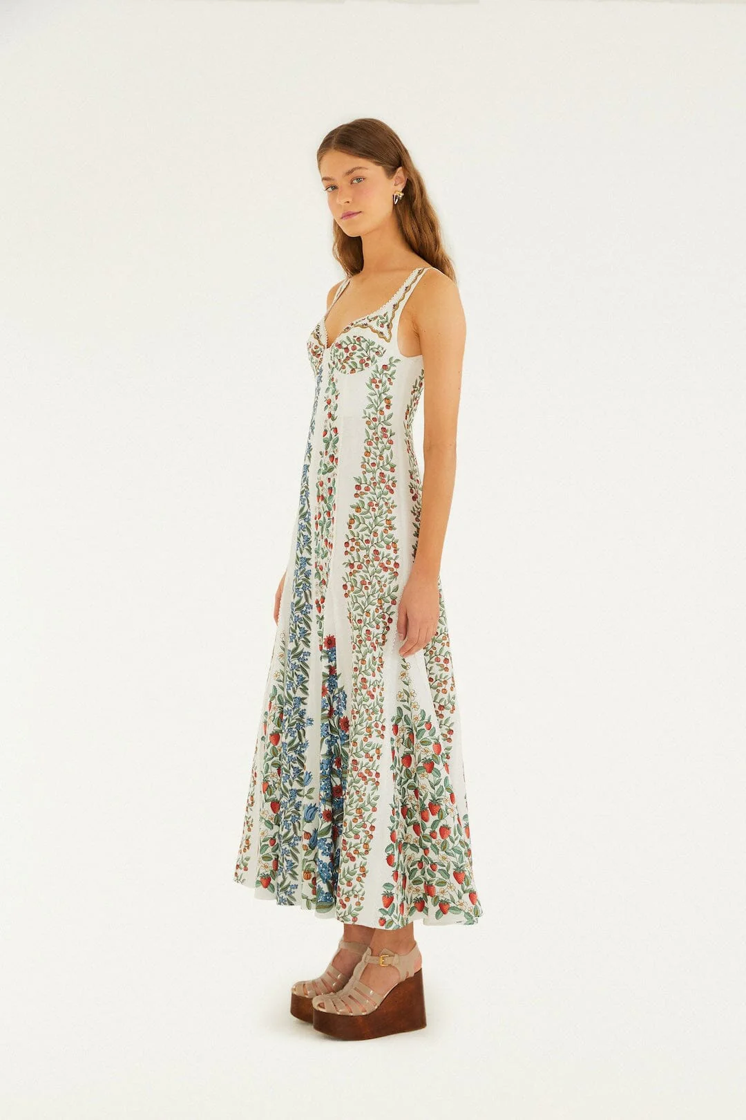 Off-White Fruit Beauty Lenzing™ Ecovero™ Euroflax™ Maxi Dress - Image 5