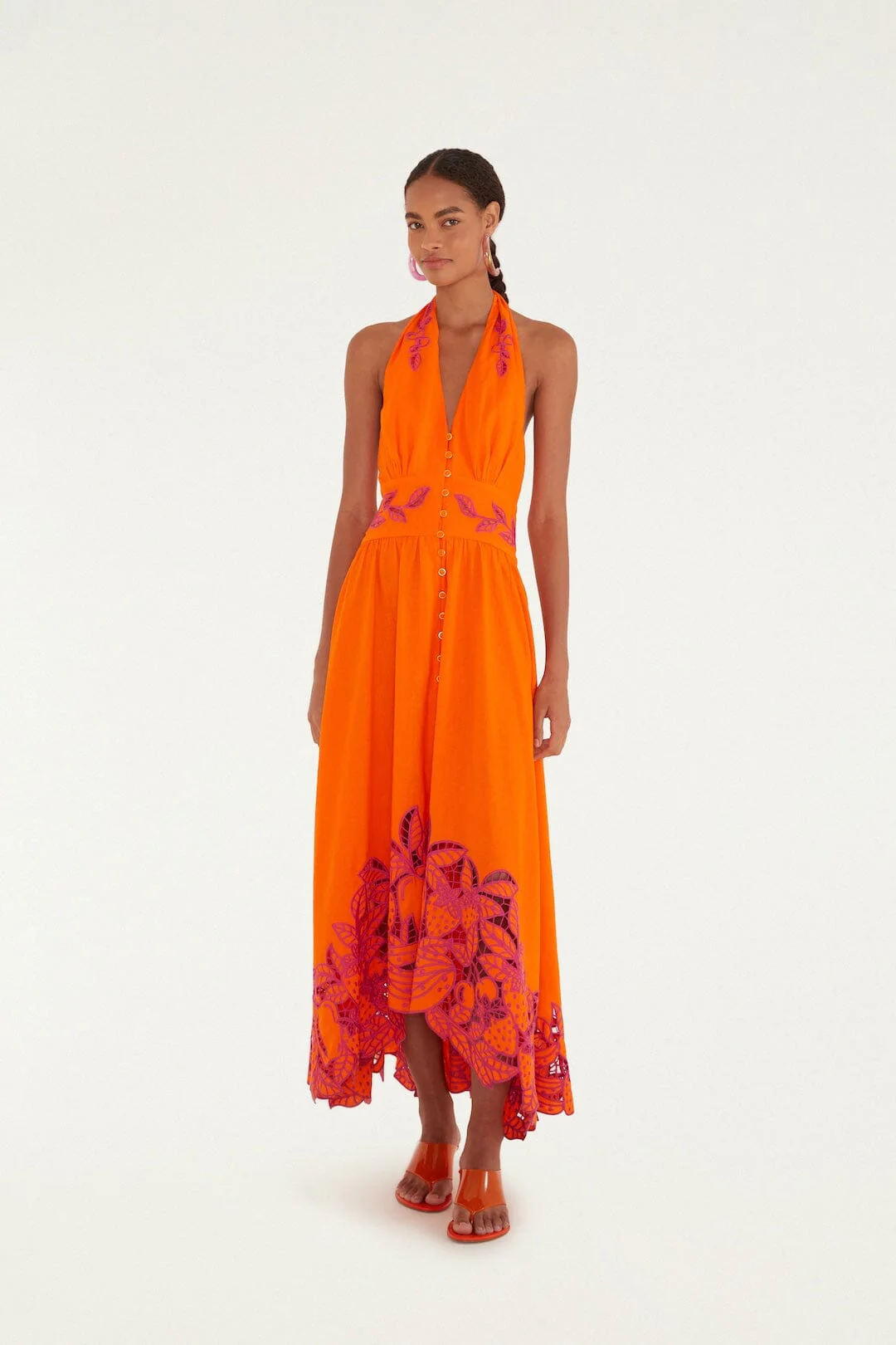 Orange Fruit Richelieu Artisanal Lenzing™ Ecovero™ Euroflax™ Maxi Dress