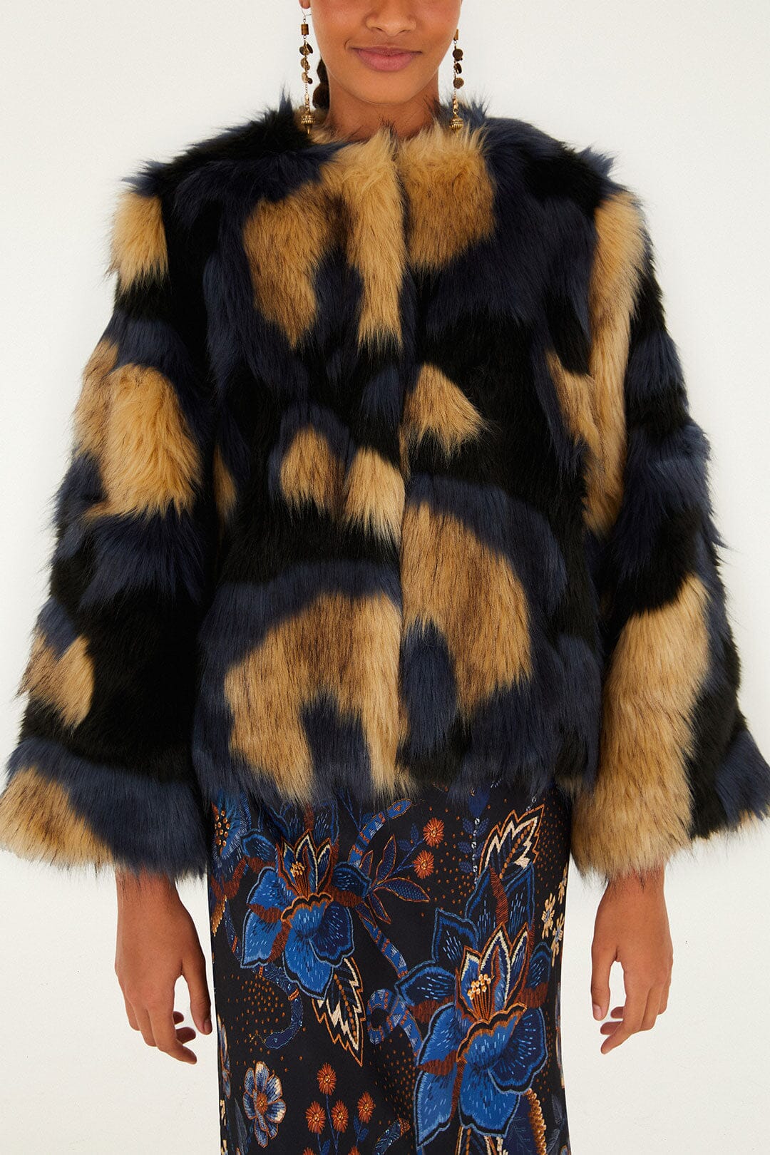 Multicolor Faux Fur Coat - Image 4