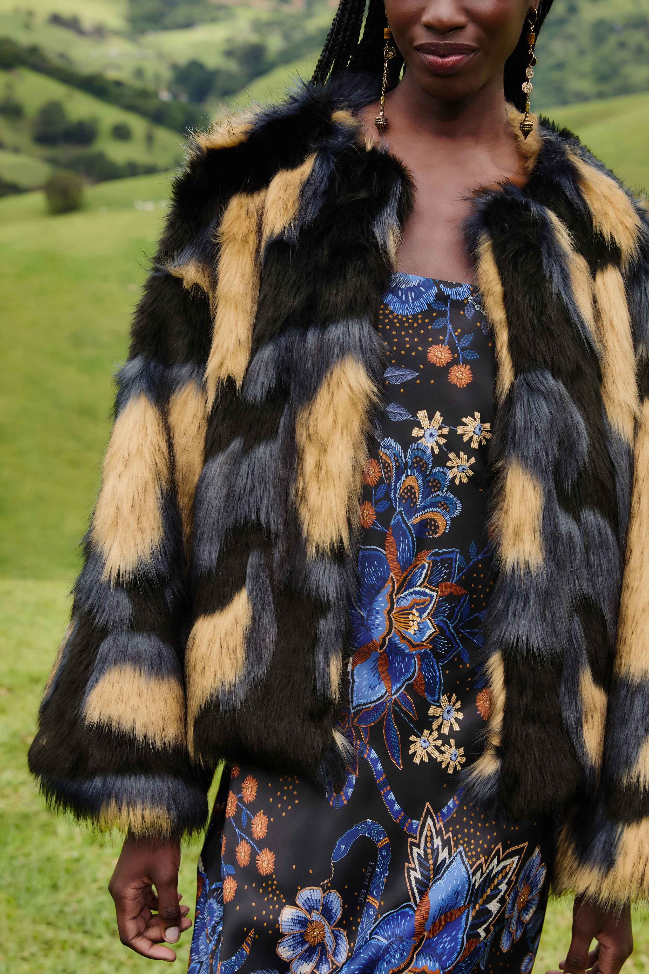 Multicolor Faux Fur Coat - Image 5