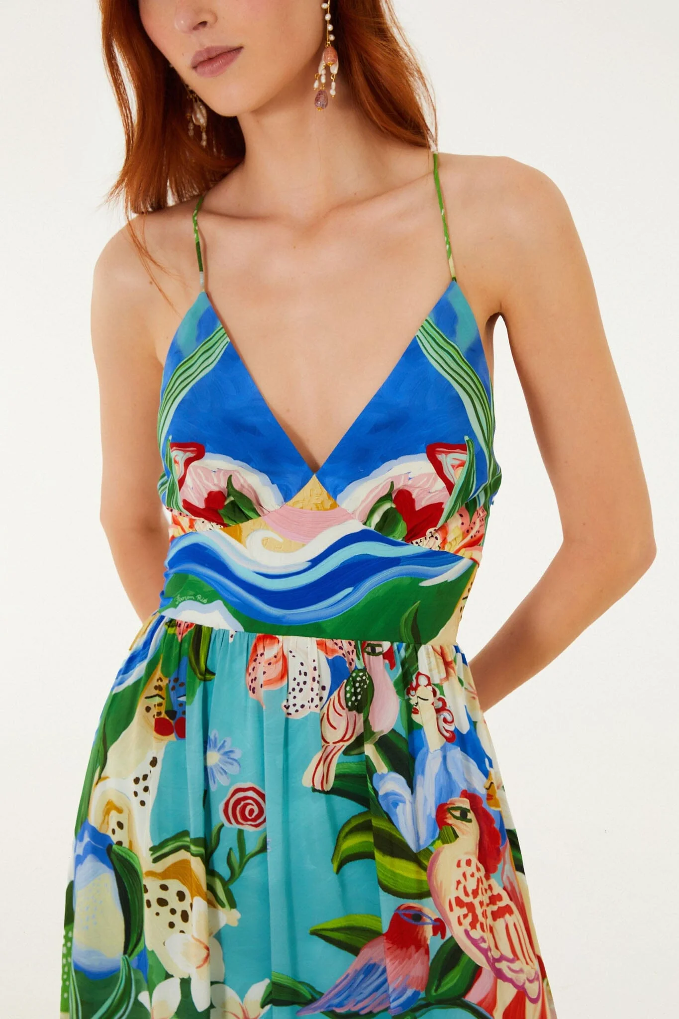 Multicolor Garden Of Life Back Ties Midi Dress - Image 2