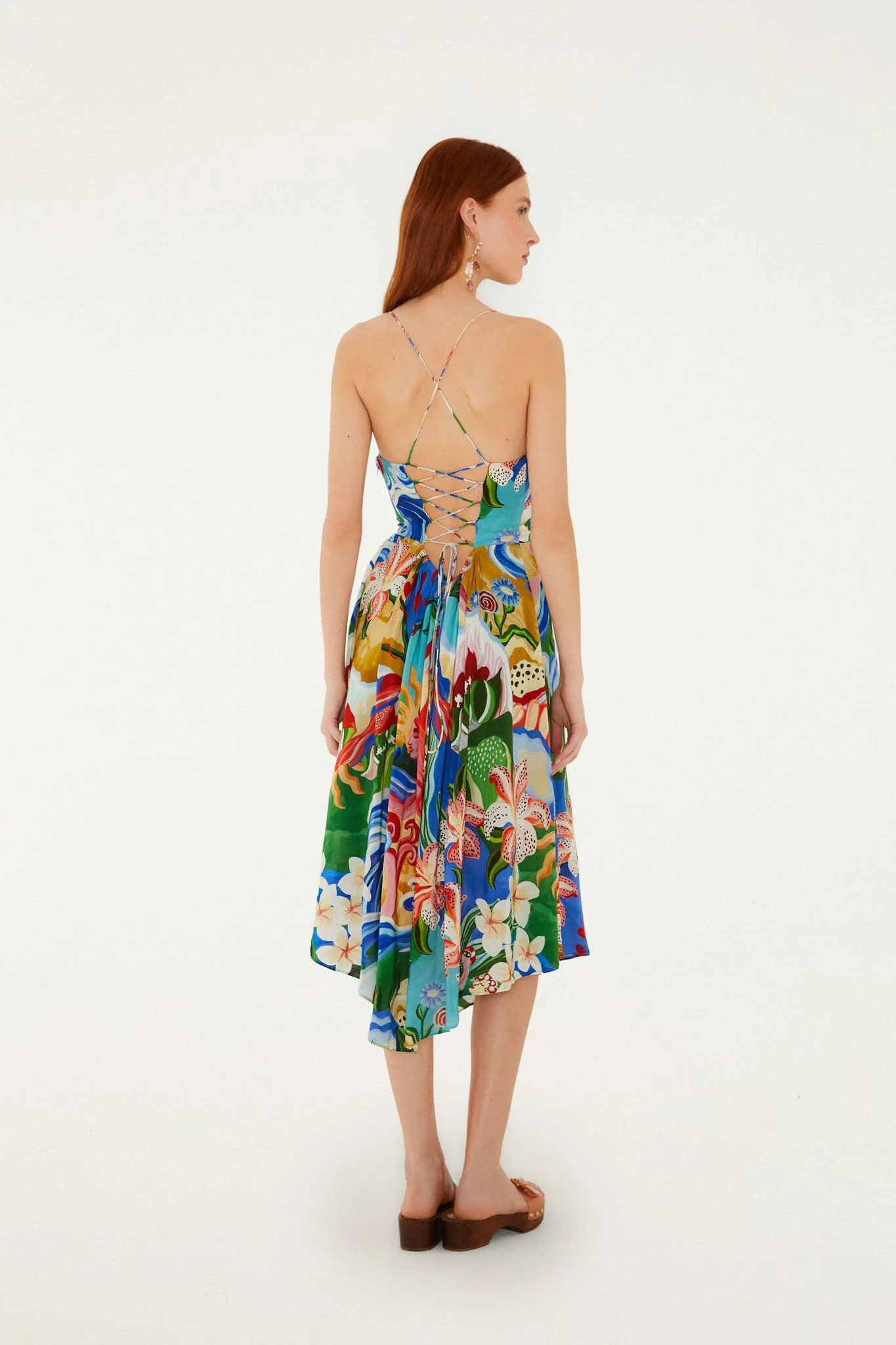 Multicolor Garden Of Life Back Ties Midi Dress - Image 3