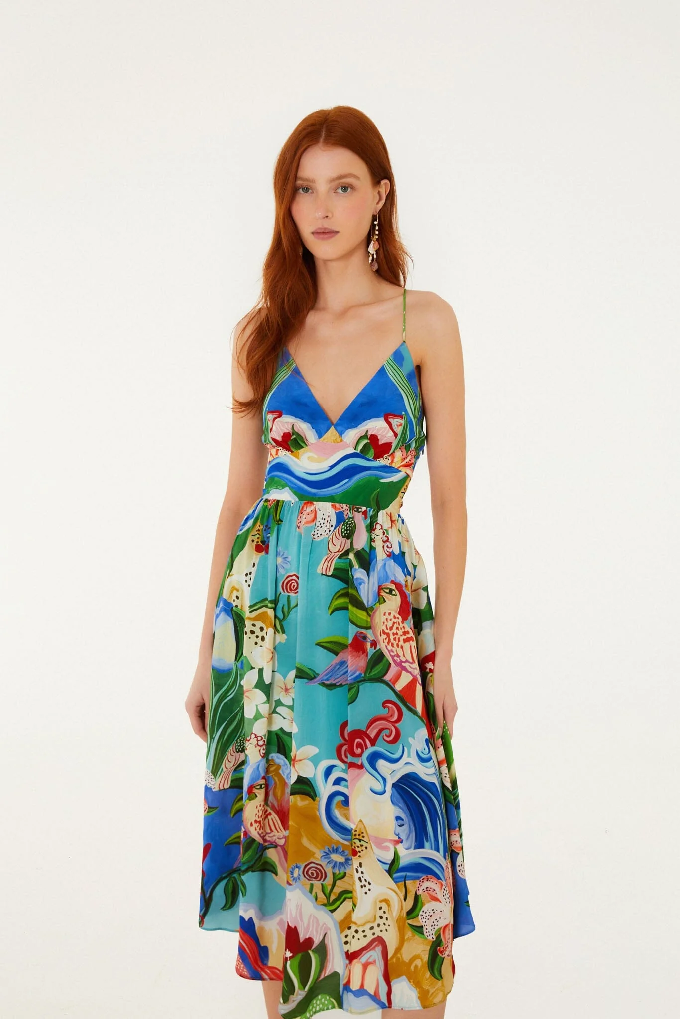 Multicolor Garden Of Life Back Ties Midi Dress - Image 4