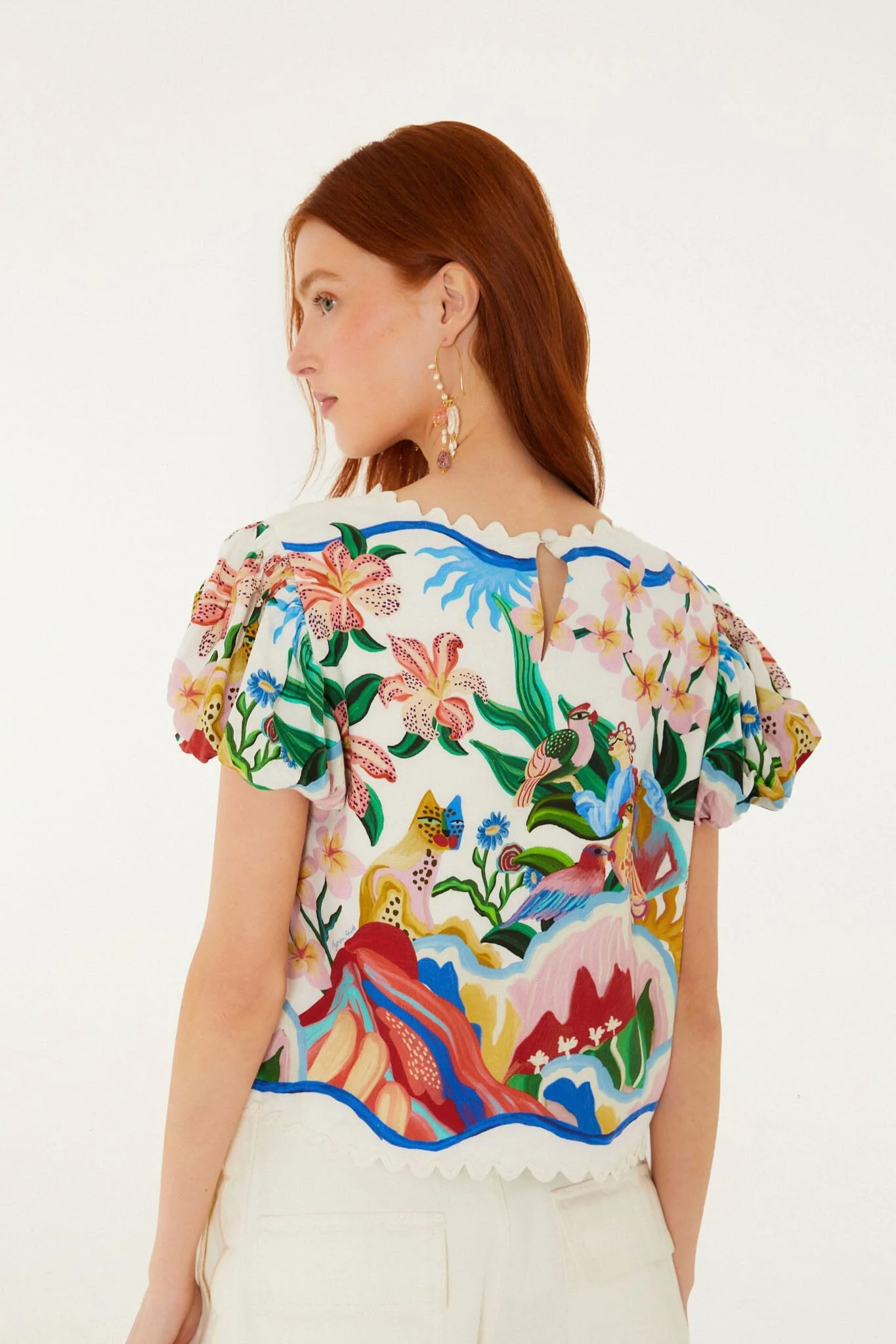 Off-White Garden Of Life Scarf Scalloped Blouse - Image 3