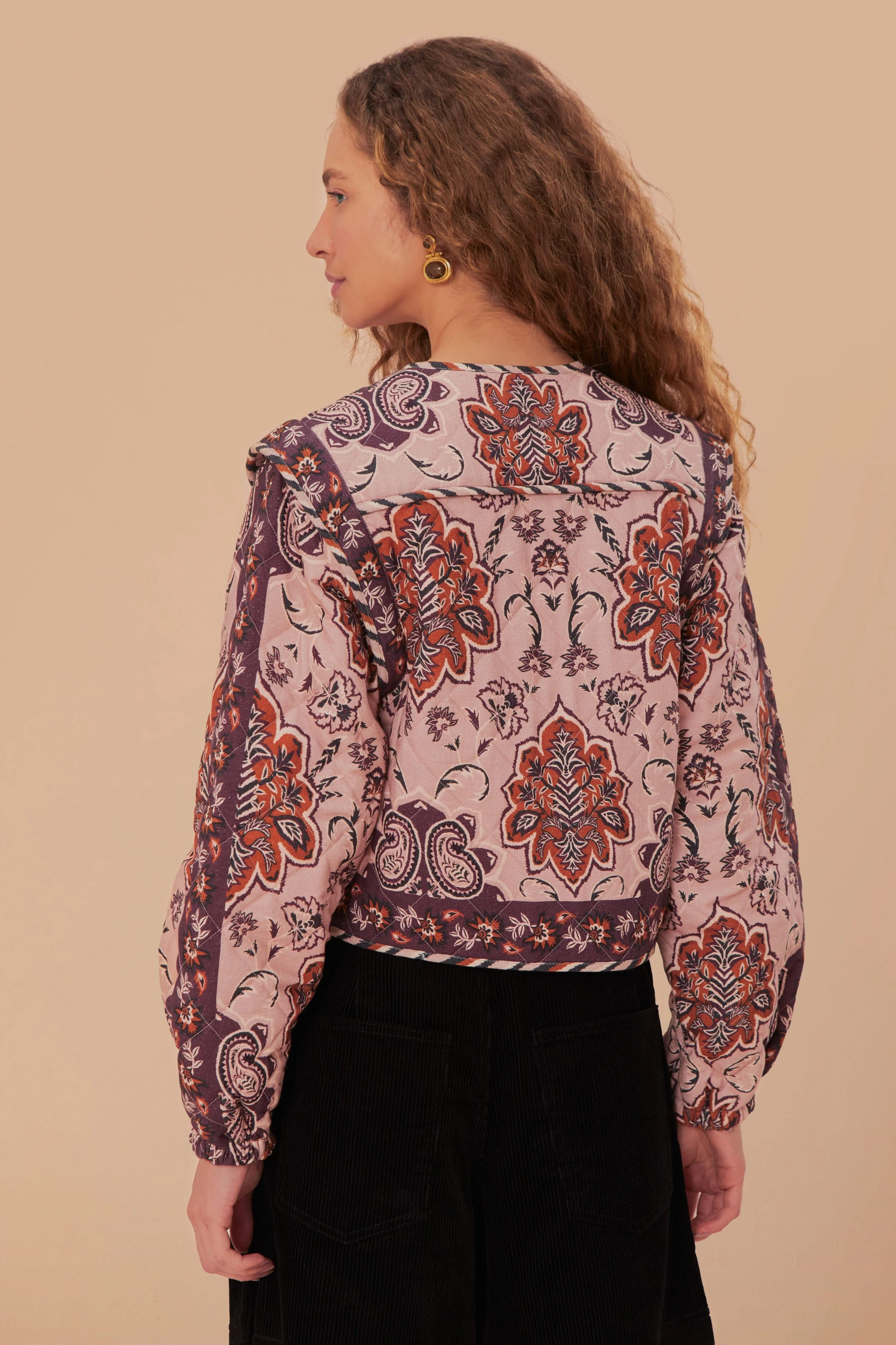 Glam Tapestry Burgundy Long Sleeve Jacket - Image 5