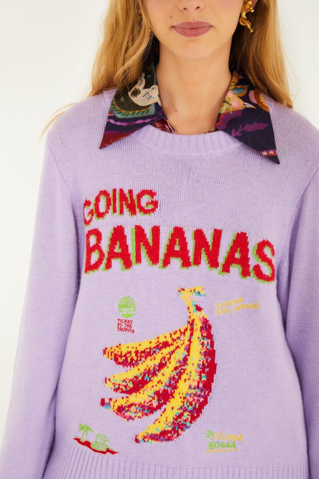 Lilac Going Bananas Knit Sweater - Image 2