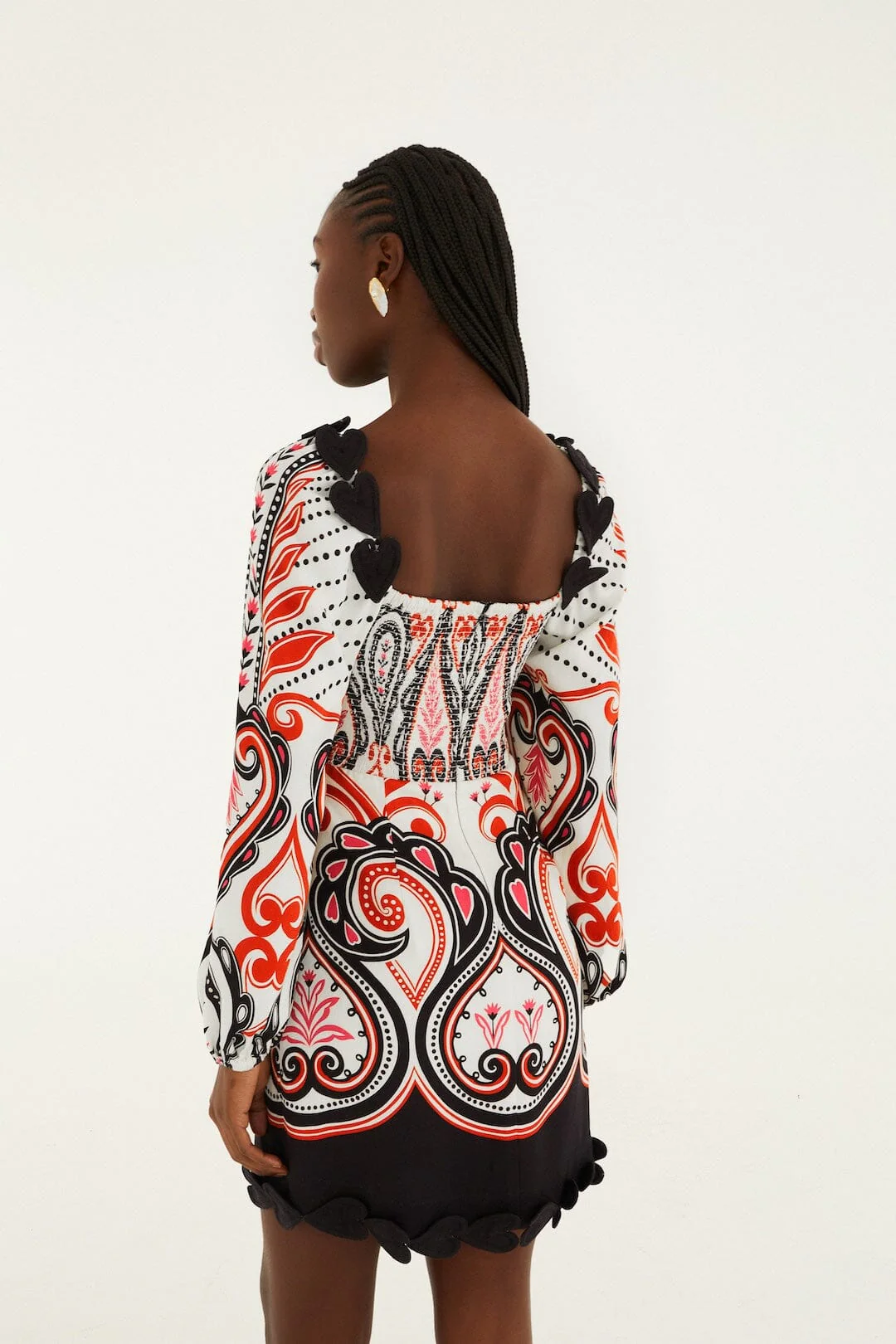 Off-White Graphic Ainika Cut-Out Hearts Mini Dress - Image 3