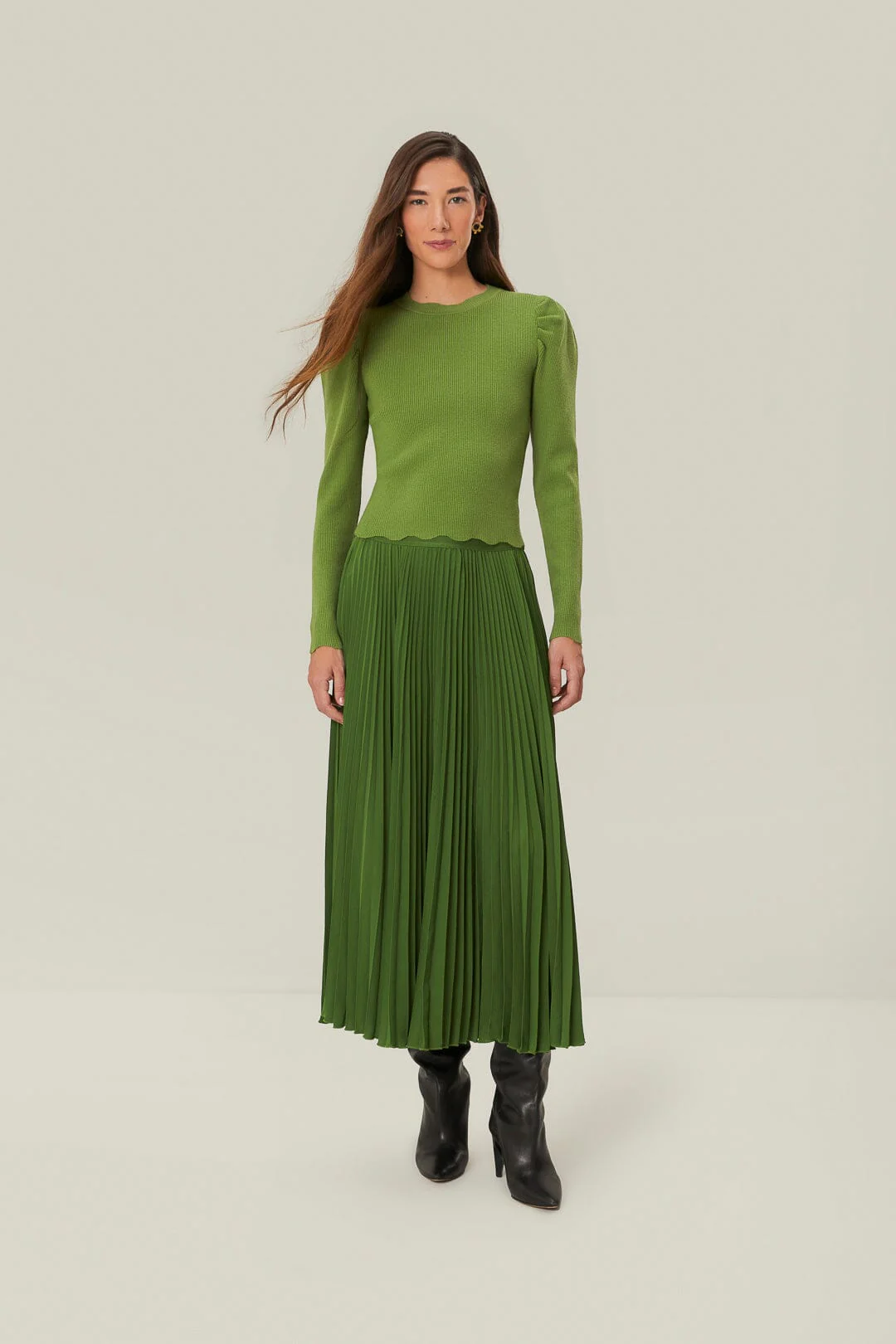 Green Knit Blouse - Image 2