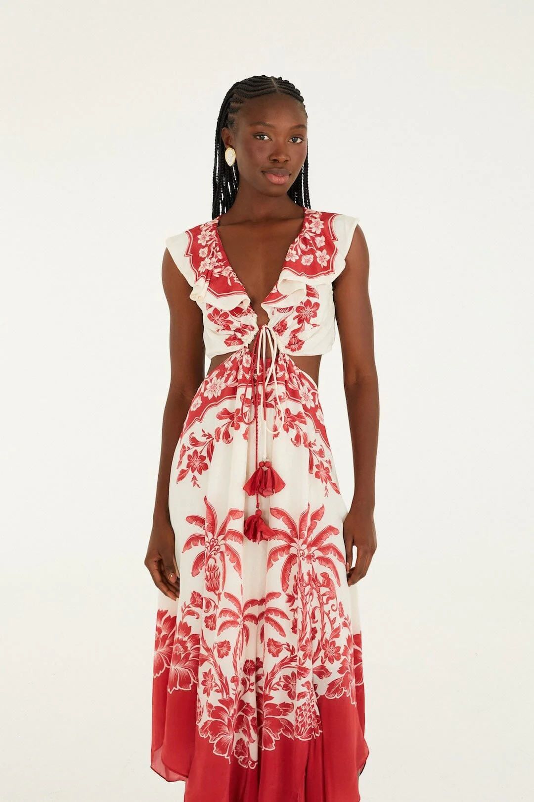 Sand Guanacaste Cut-Out Waist Sleeveless Midi Dress - Image 4