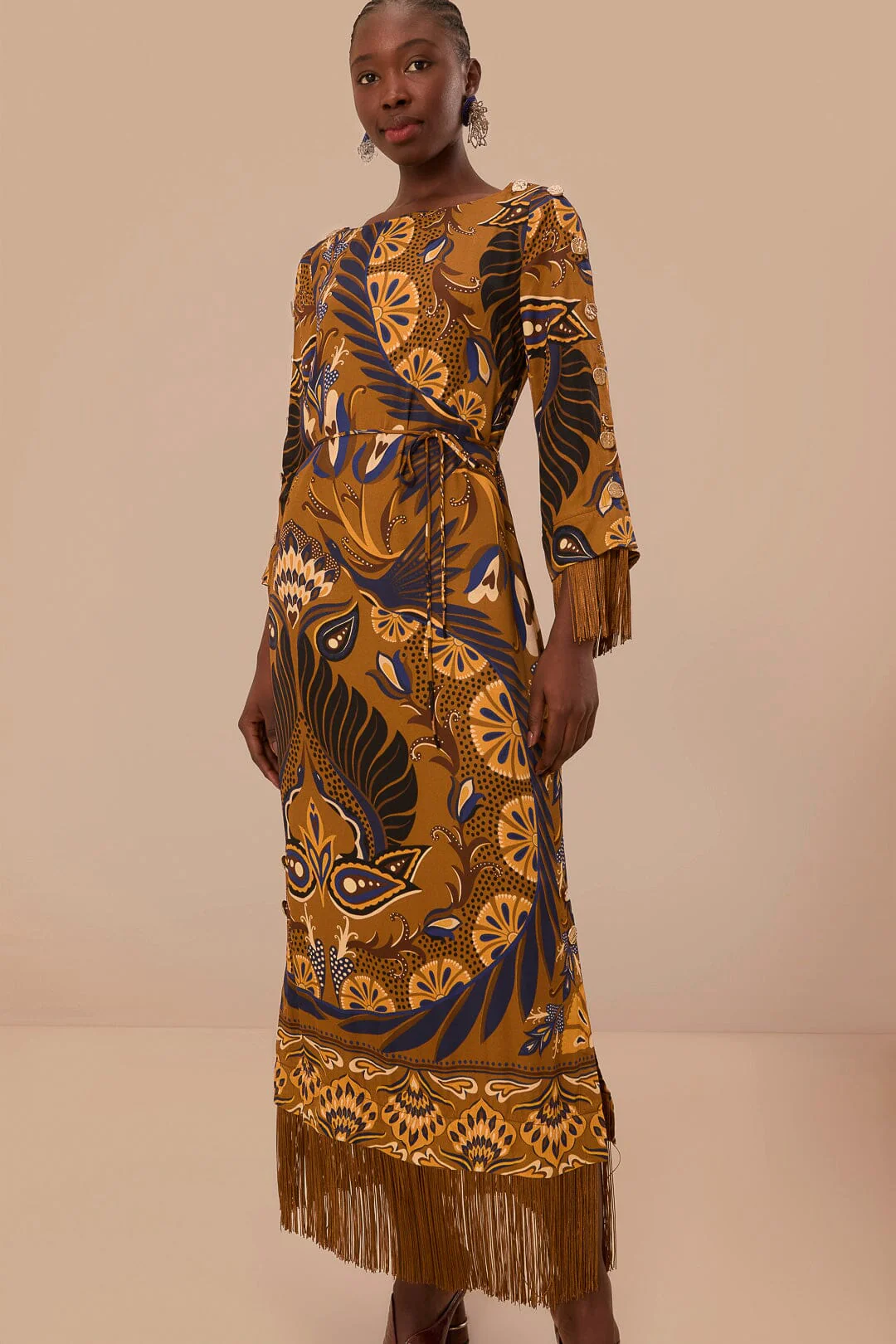 Gold Heart Forest LENZING™ ECOVERO™ Viscose Maxi Dress - Image 2